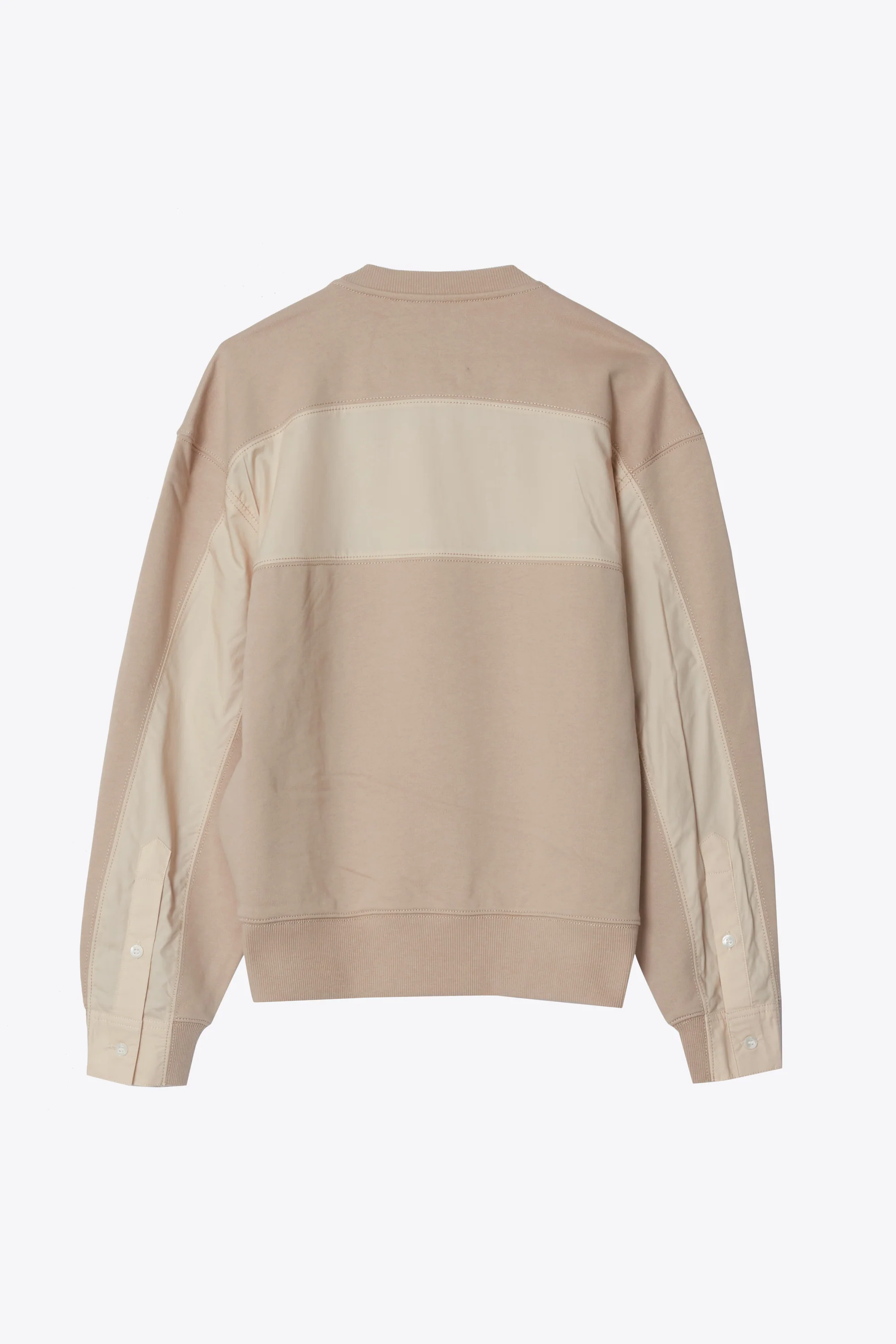 Long Sleeve Studded Sweatshirt With Poplin Back Panel - Image 2