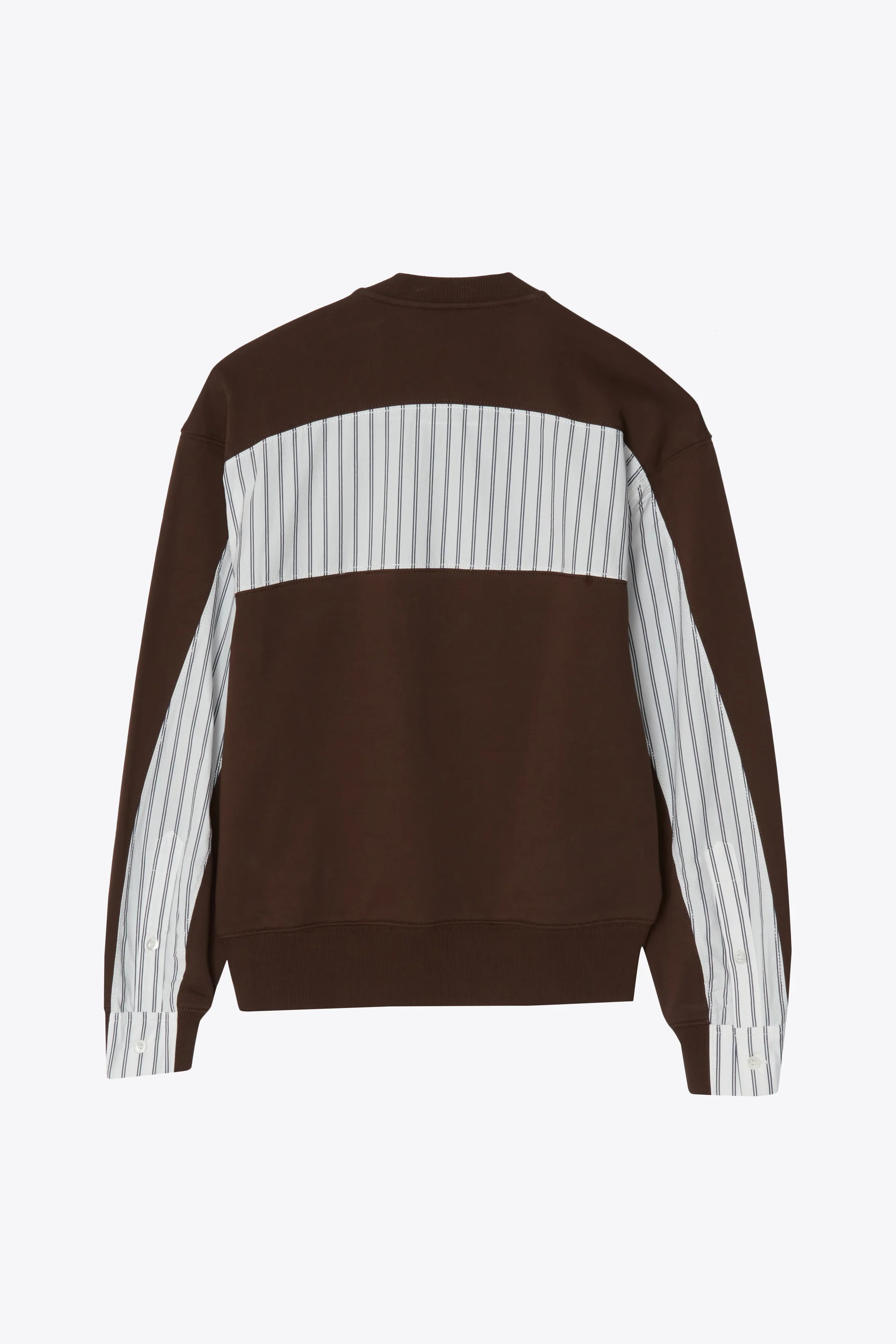 Long Sleeve Studded Sweatshirt With Poplin Back Panel - Image 6