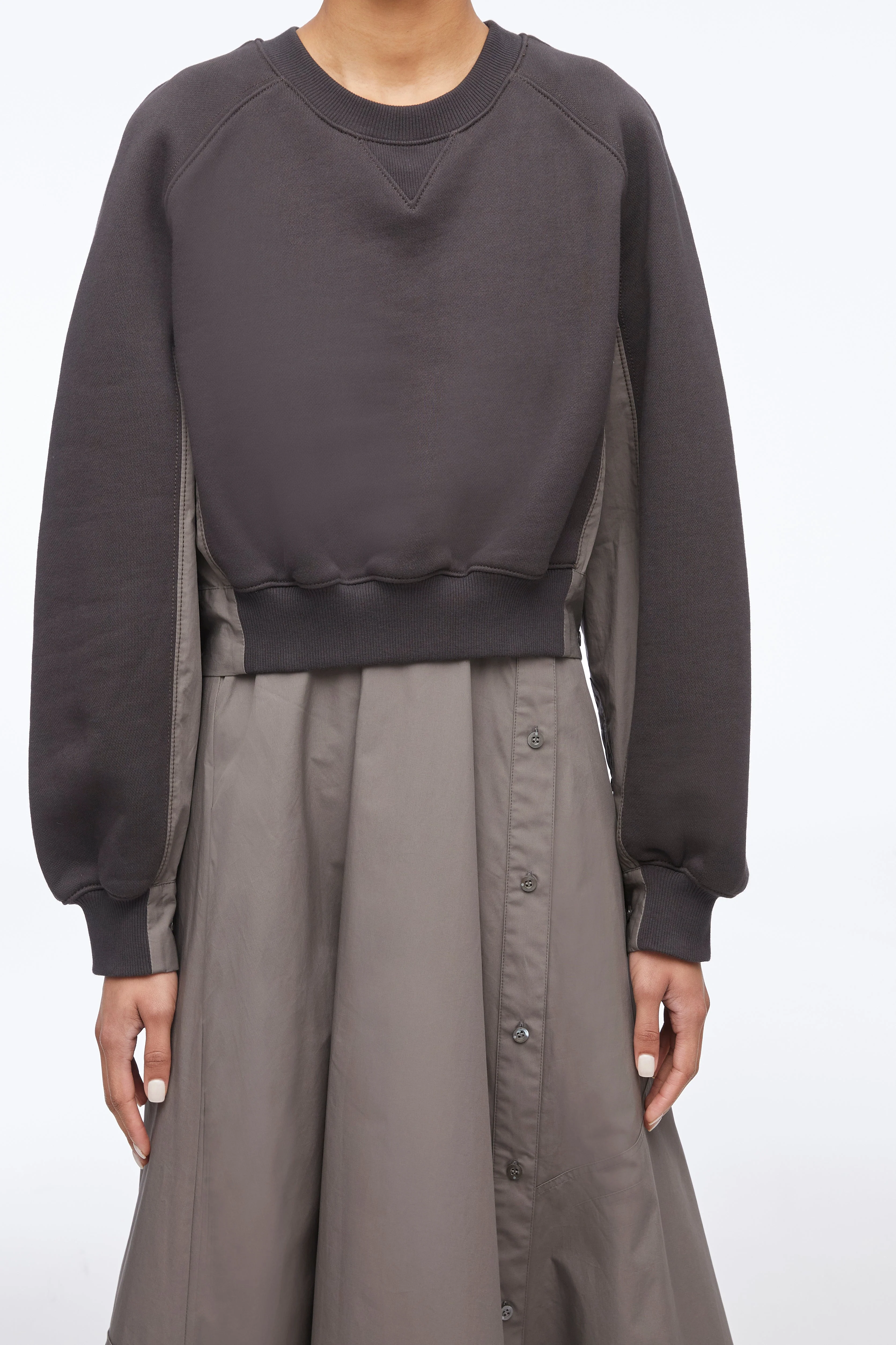 Sweatshirt Poplin Combo Dress - Image 2
