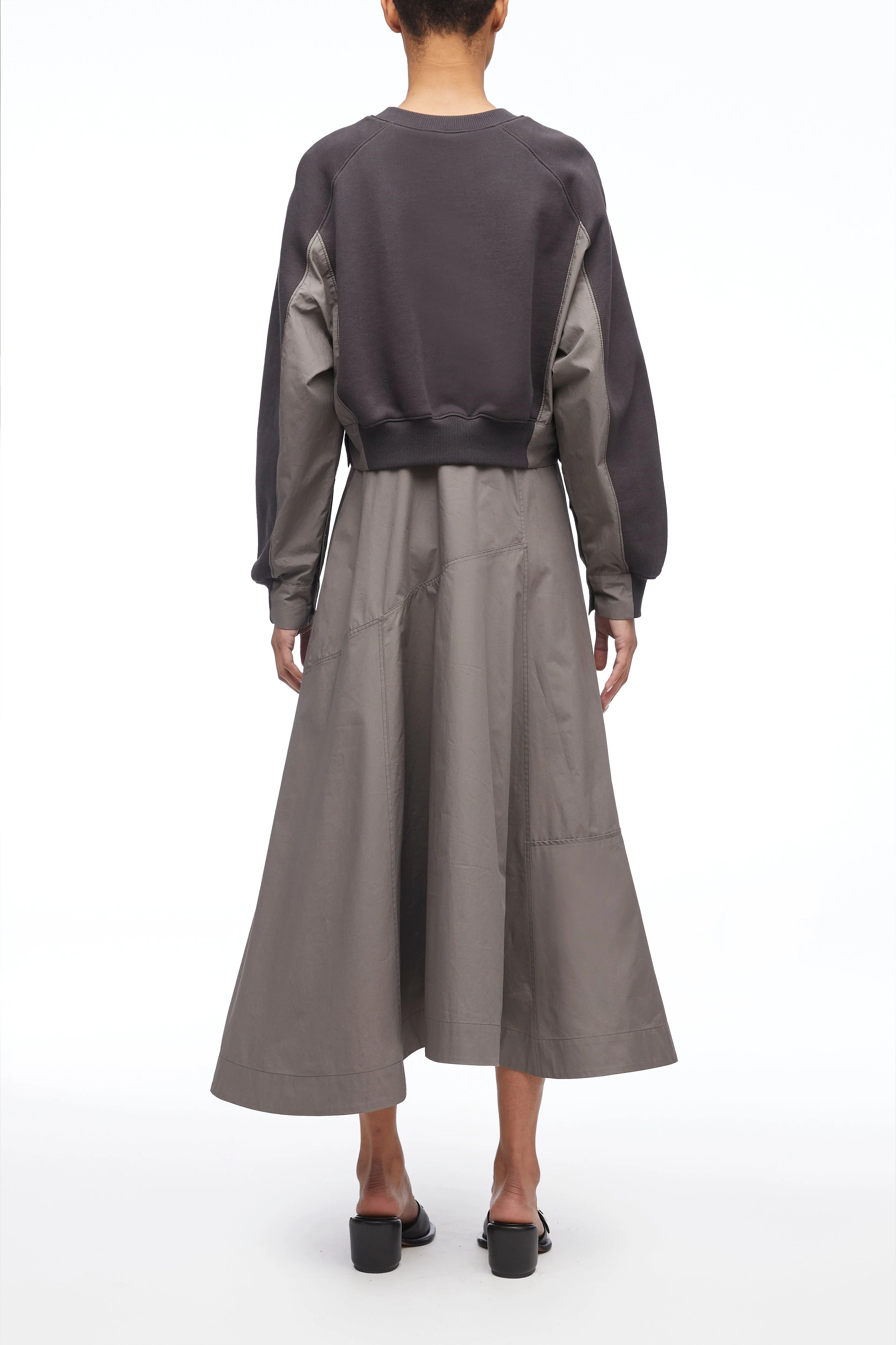 Sweatshirt Poplin Combo Dress - Image 4