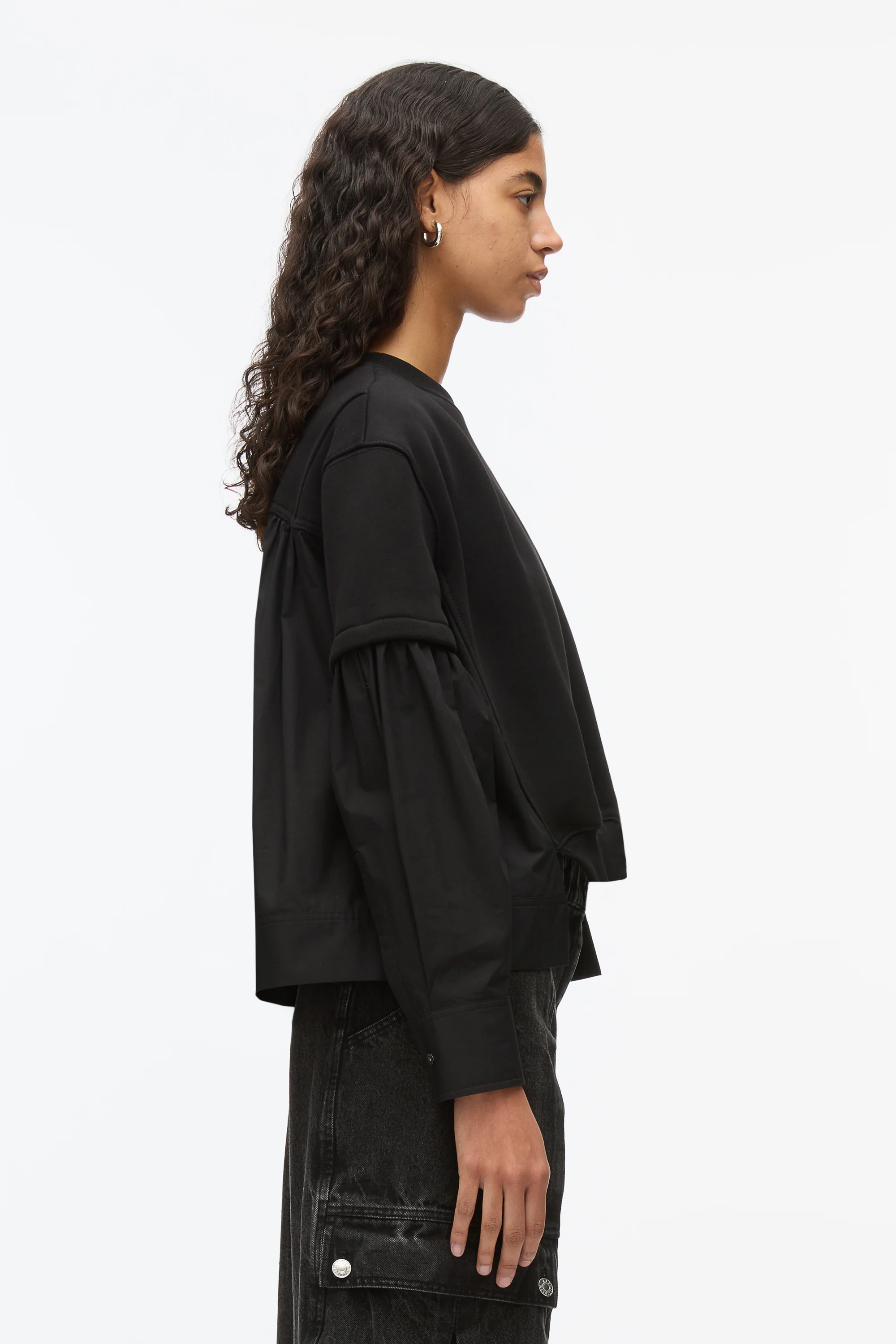 Gathered Poplin Sweatshirt - Image 10