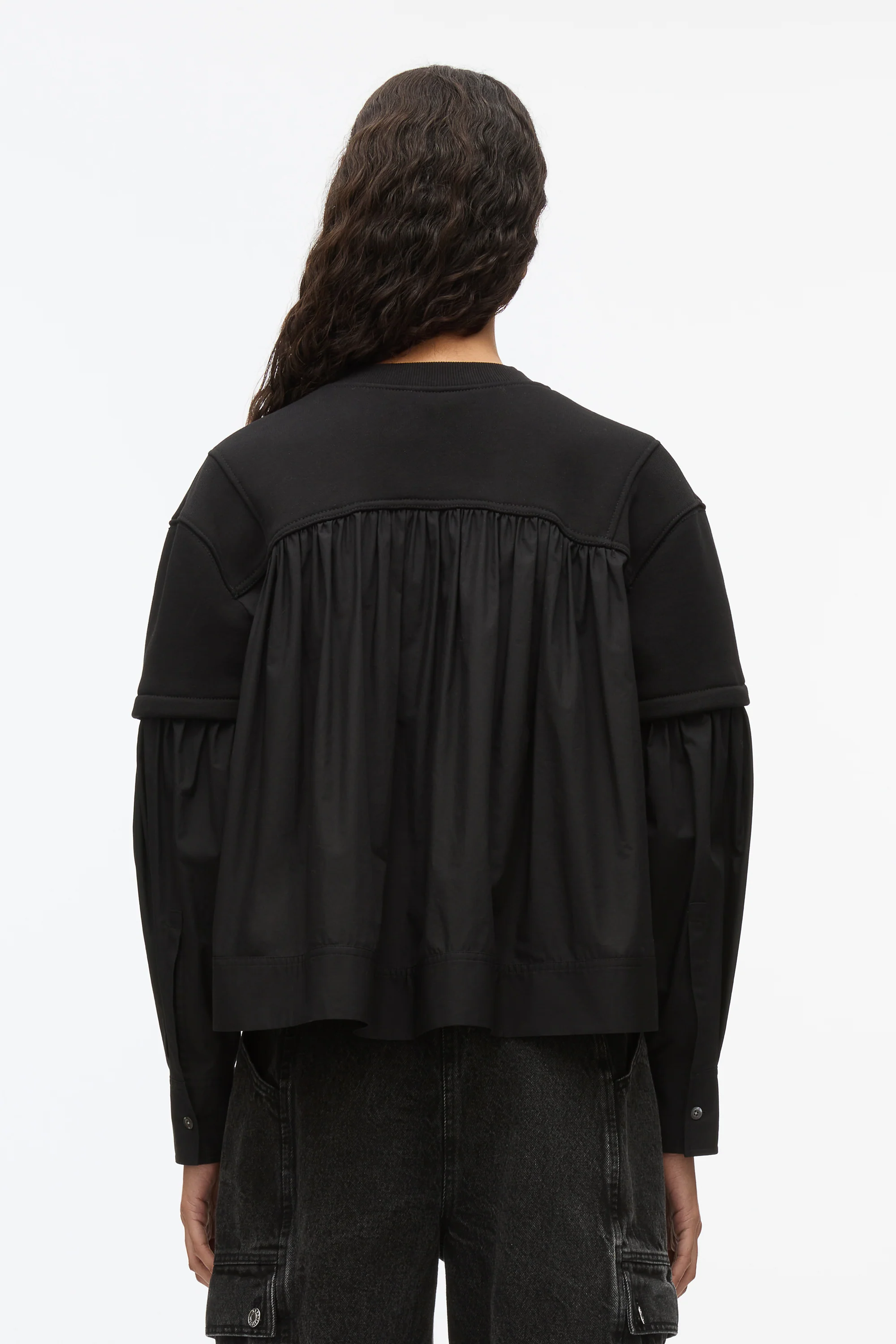 Gathered Poplin Sweatshirt - Image 11