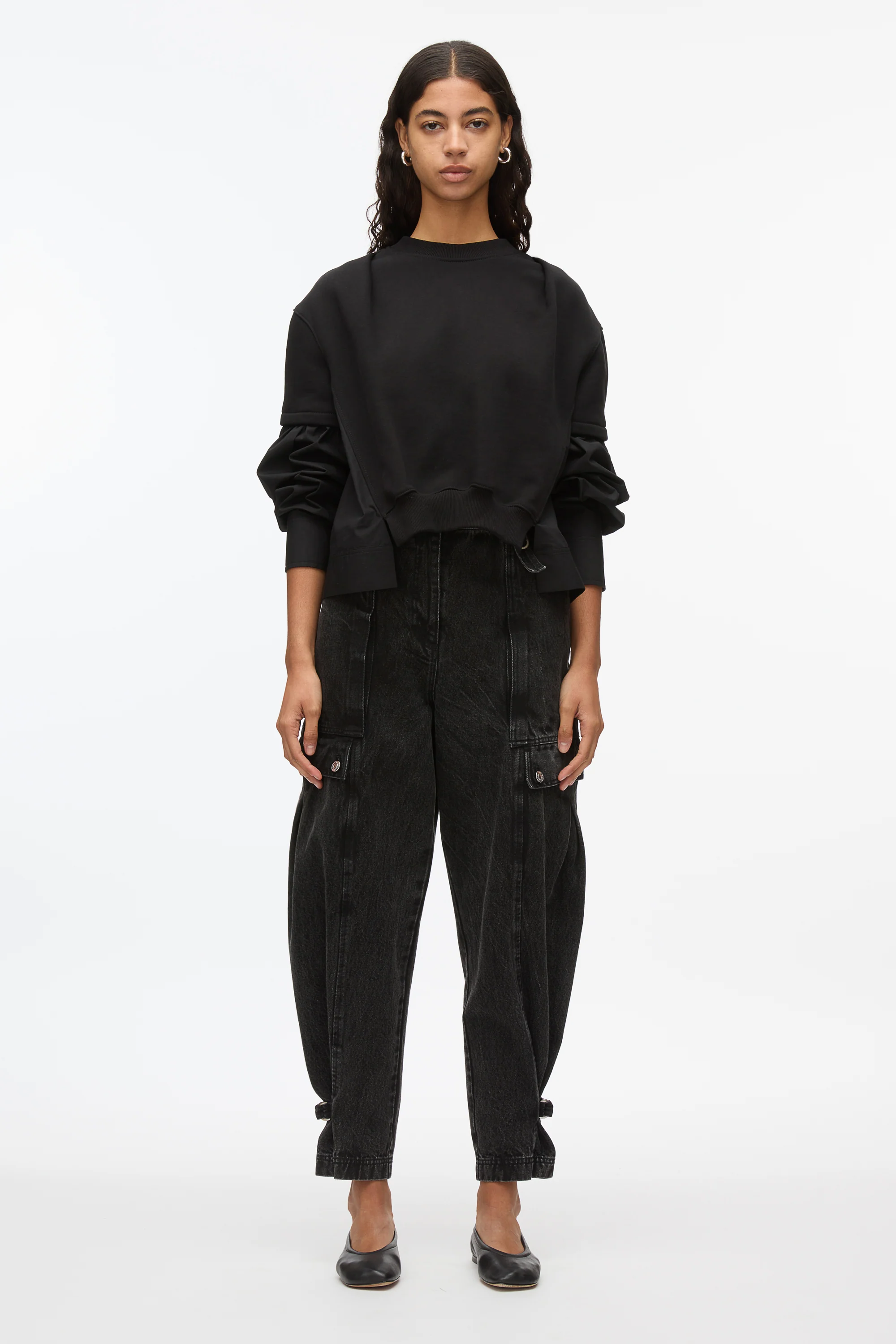 Gathered Poplin Sweatshirt - Image 7