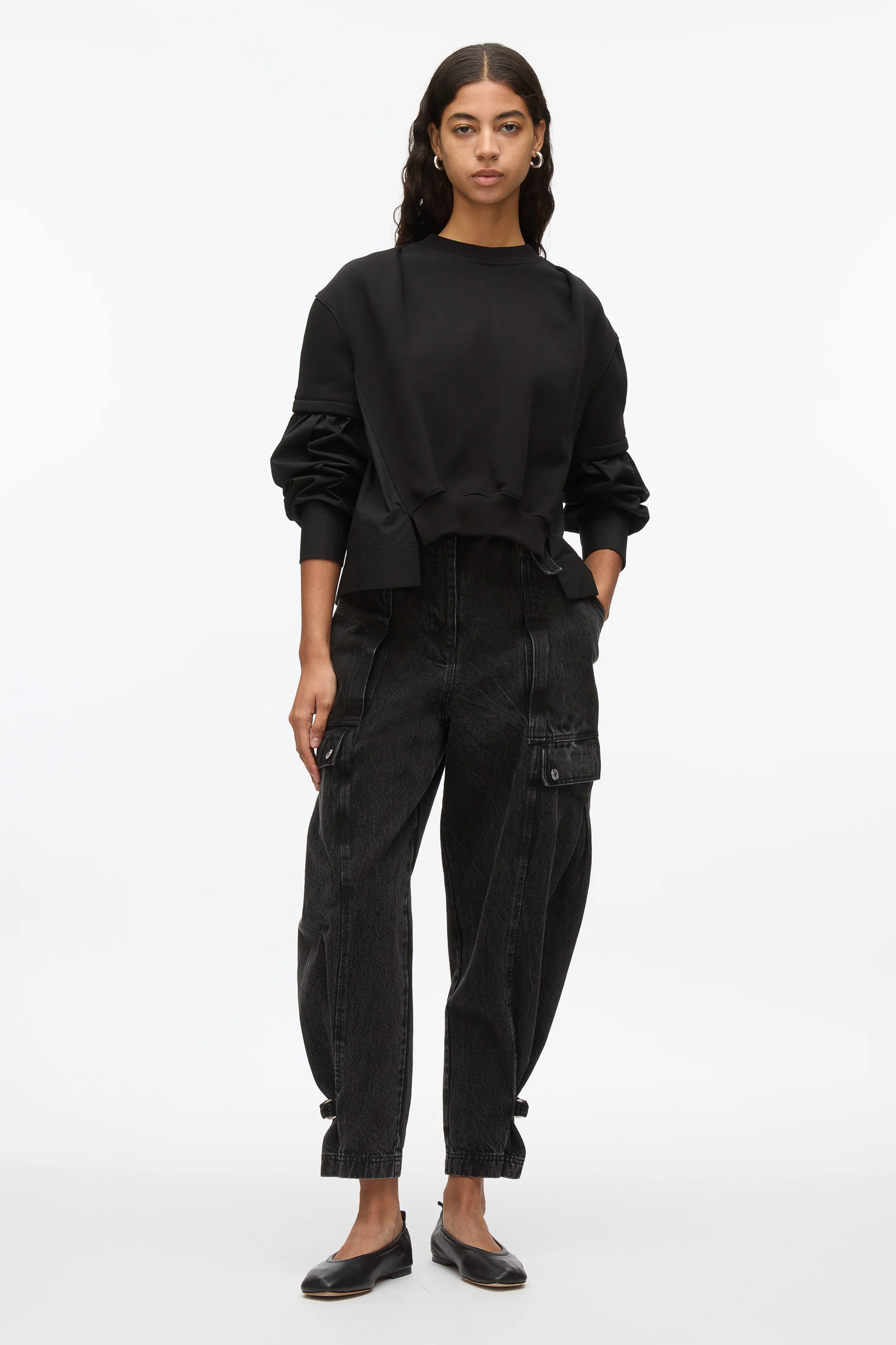 Gathered Poplin Sweatshirt - Image 8