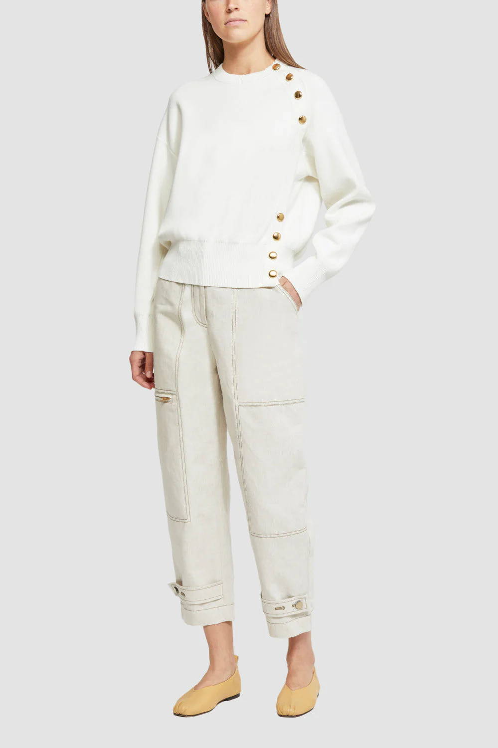 Tech Milano Pullover with Ribbed Crewneck - Image 3