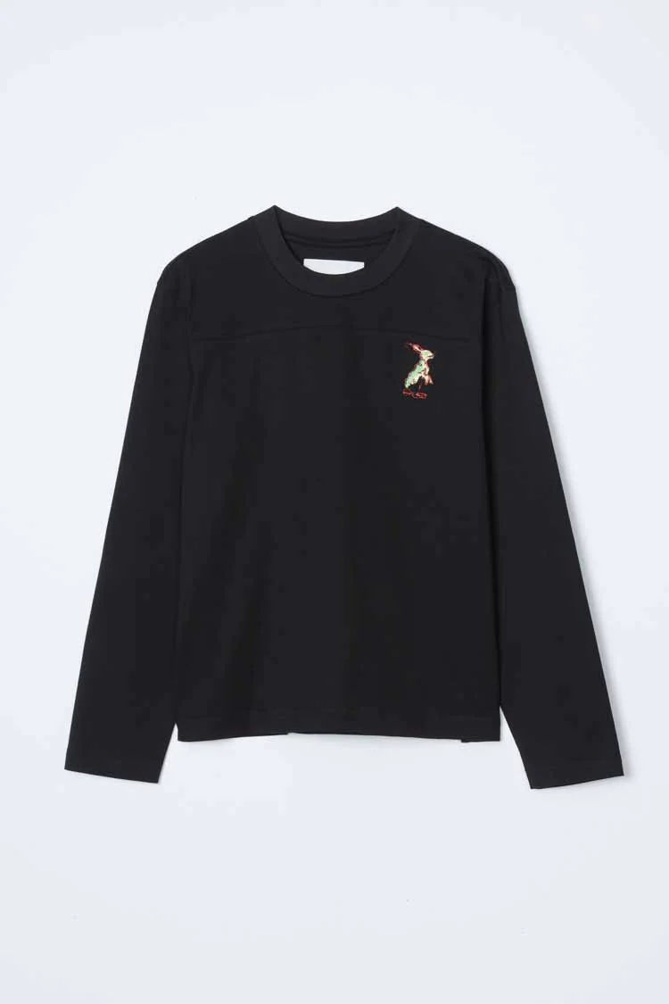 Long Sleeve Tee With Rabbit Embroidery