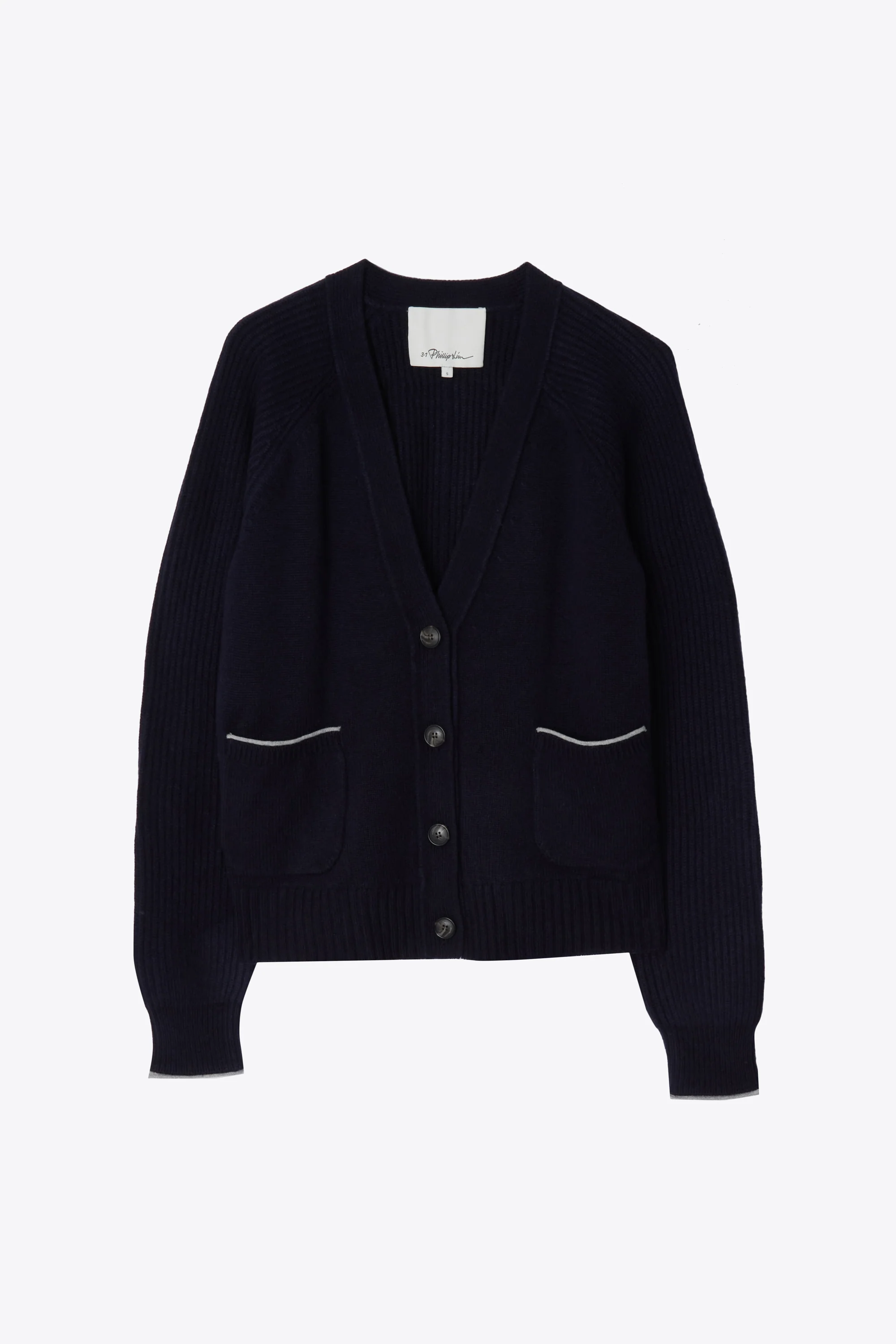 Relaxed Cardigan with Contrast Trims
