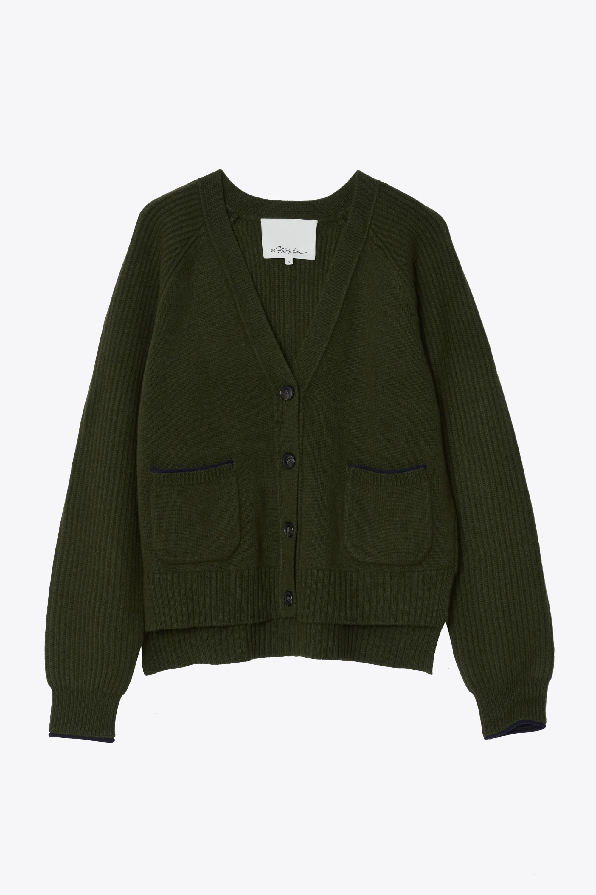 Relaxed Cardigan with Contrast Trims - Image 2