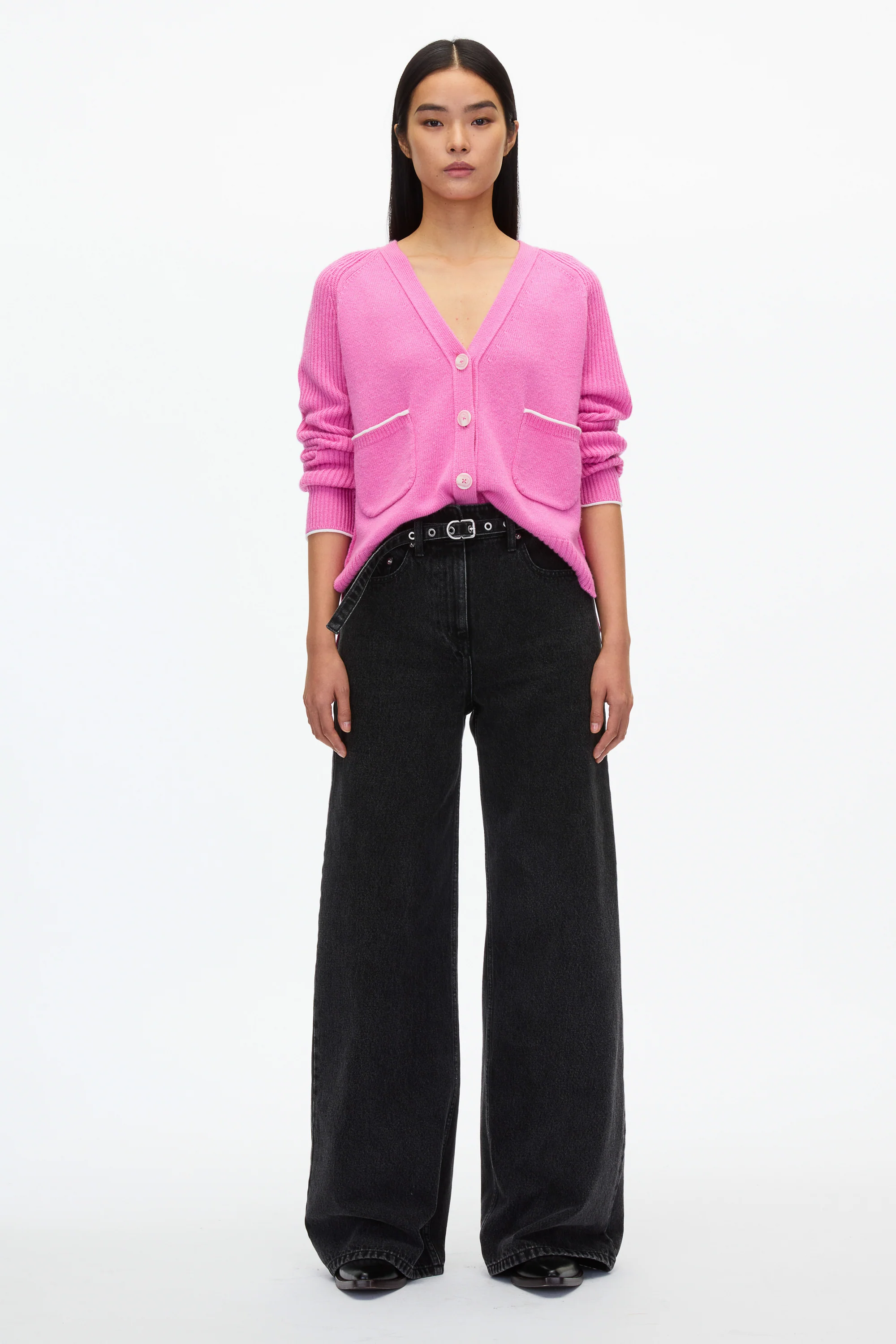 Relaxed Cardigan with Contrast Trims - Image 3