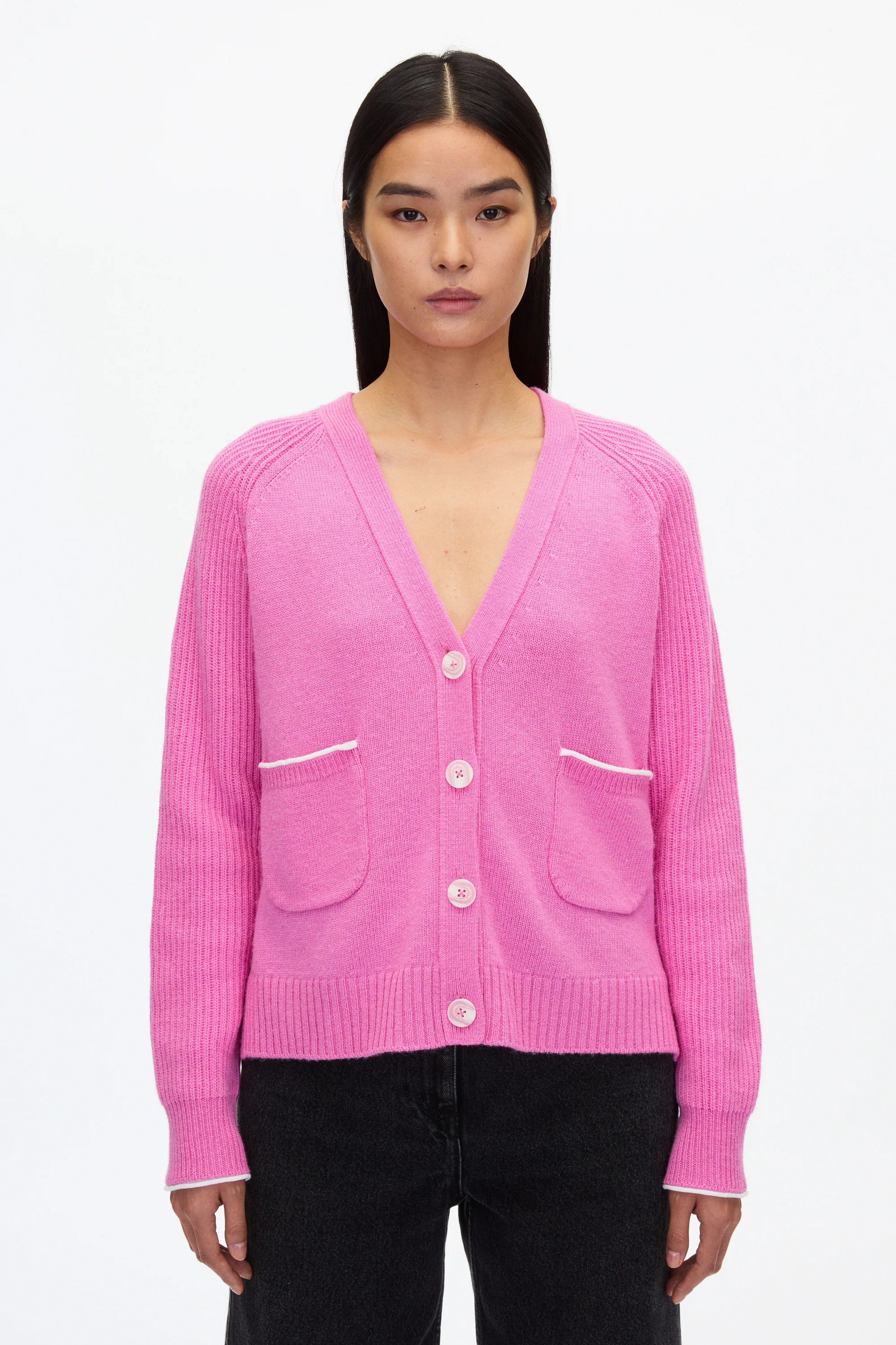 Relaxed Cardigan with Contrast Trims - Image 4