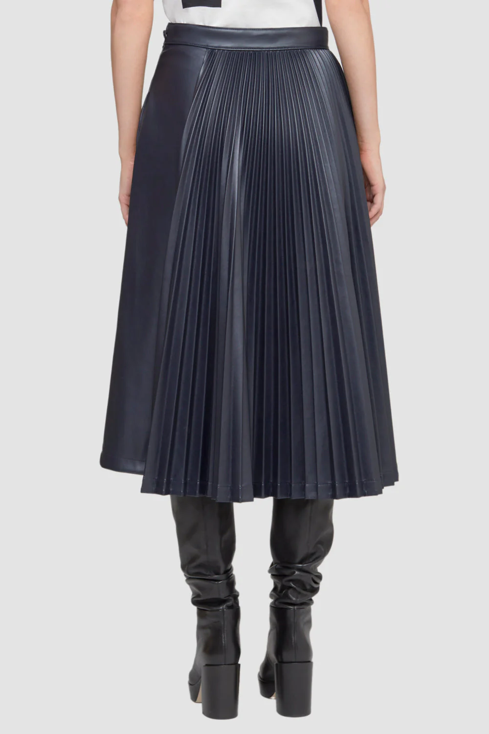 Lthr Alternative AsyMMetrical Pleat Skrt - Image 4