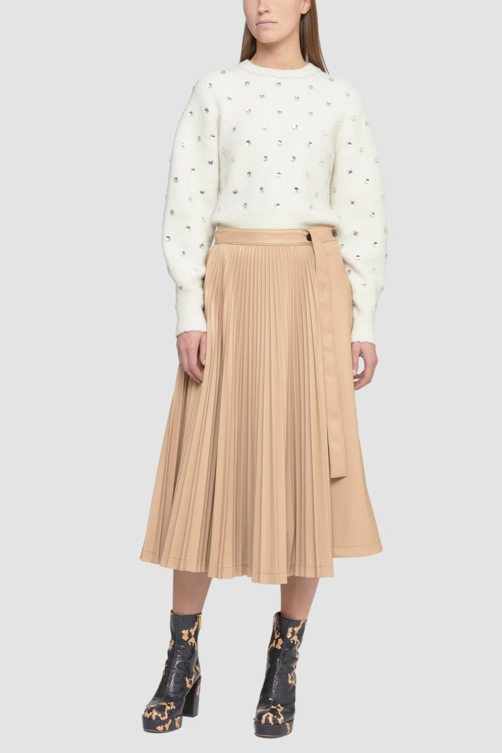 Lthr Alternative AsyMMetrical Pleat Skrt - Image 6