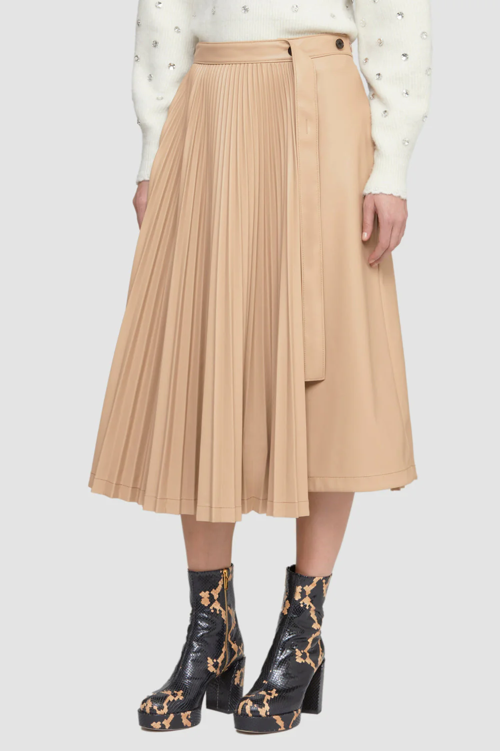 Lthr Alternative AsyMMetrical Pleat Skrt - Image 8