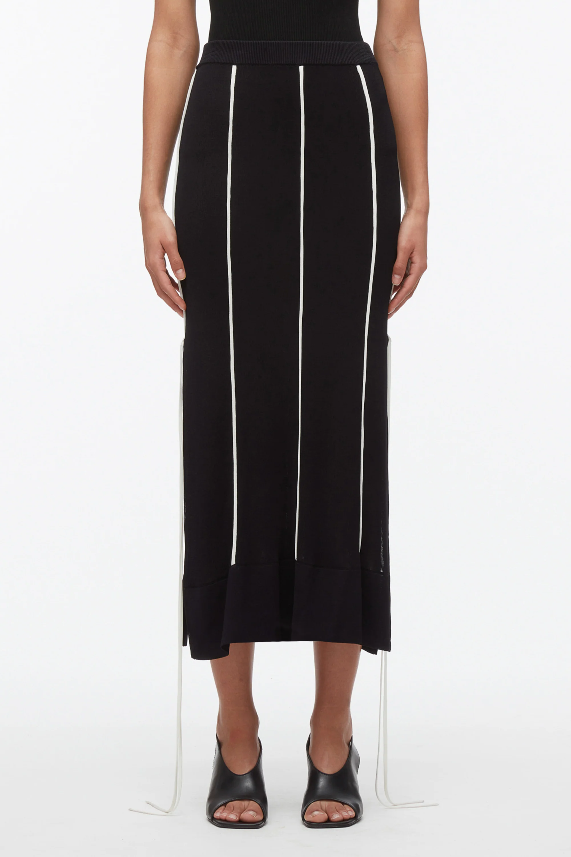 Knit Midi Skirt with Piping - Image 2