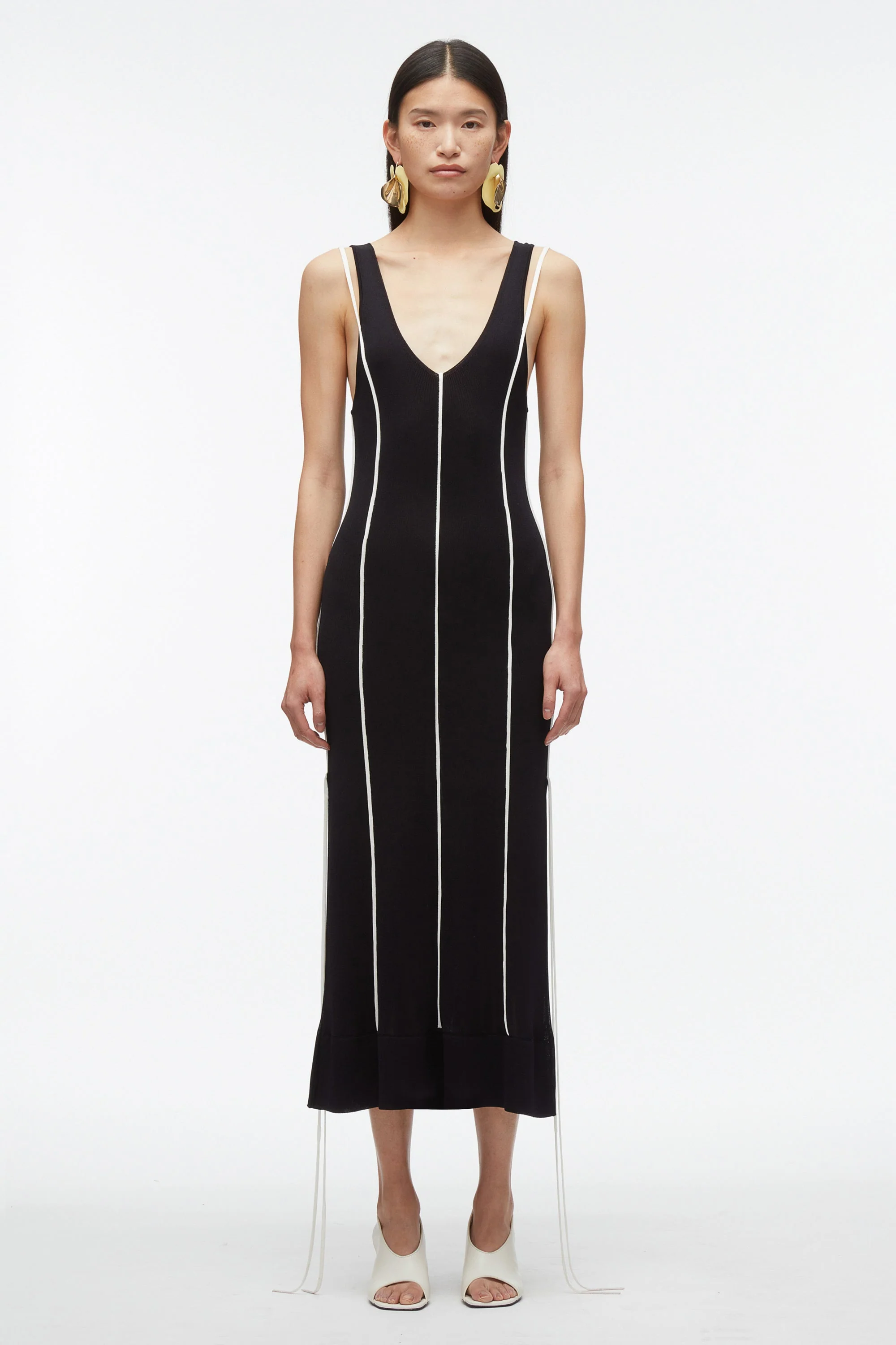 V-Neck Tank Dress with Piping - Image 2
