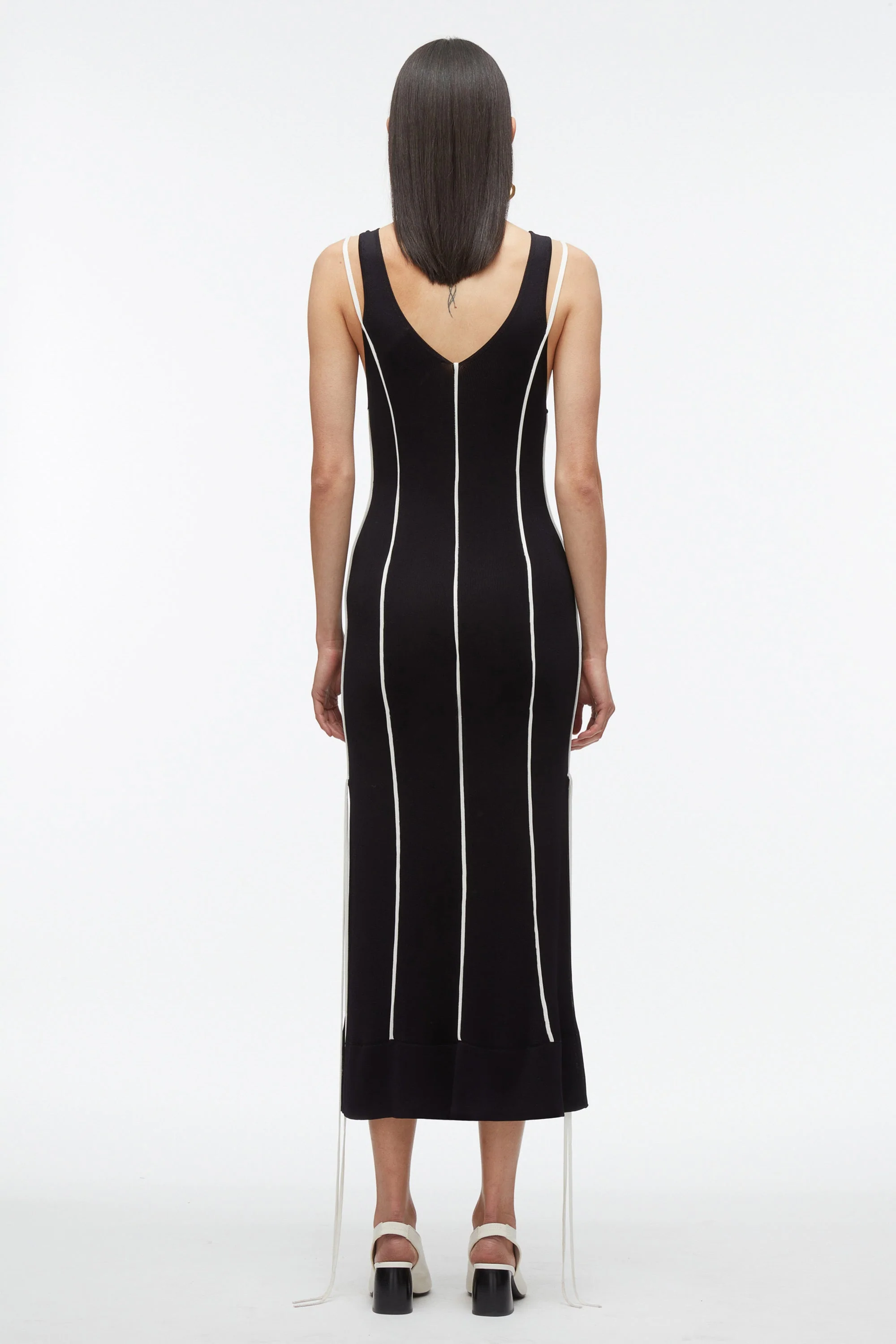 V-Neck Tank Dress with Piping - Image 5
