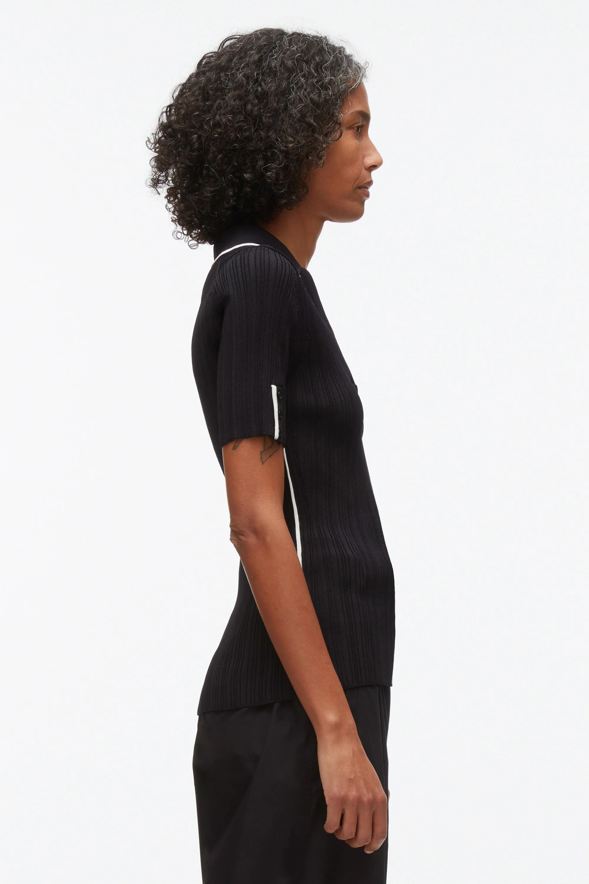 V-Neck Polo with Piping - Image 4