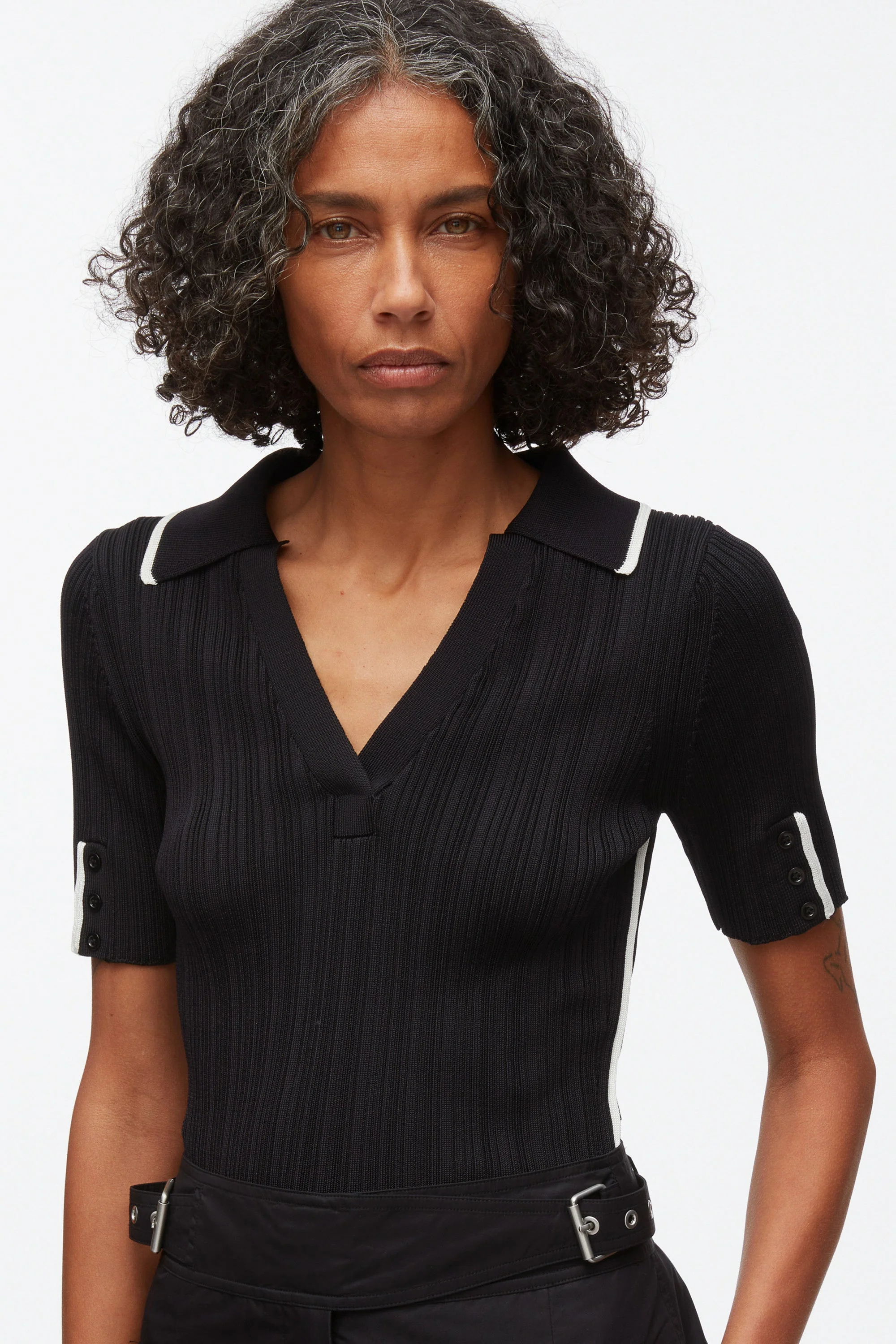 V-Neck Polo with Piping - Image 6