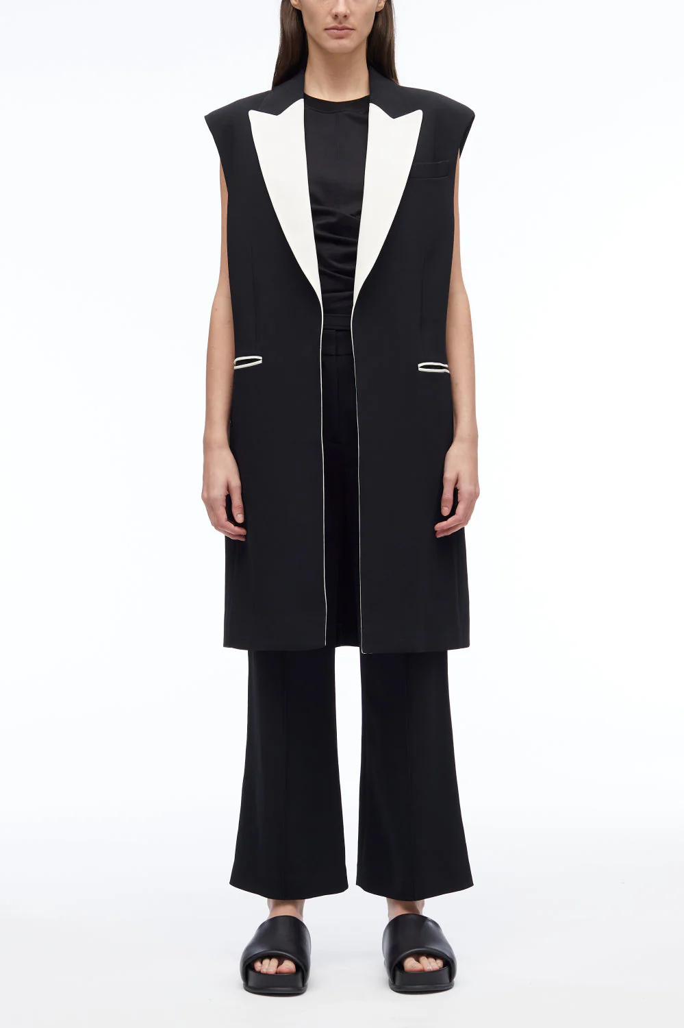Matte Crepe Long Vest
