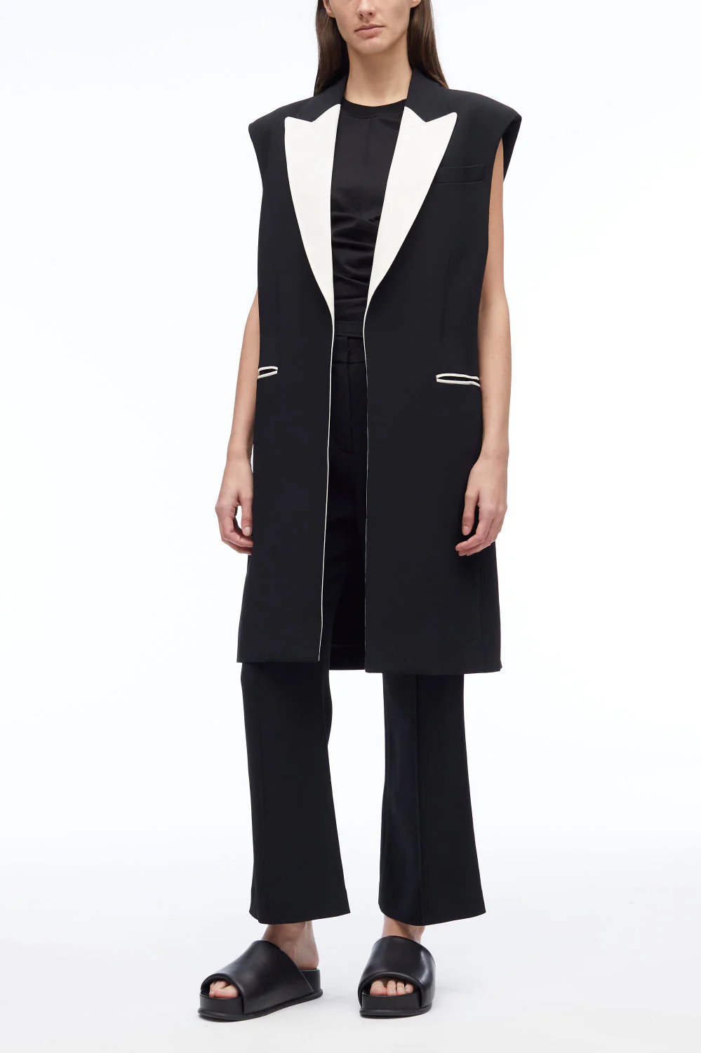 Matte Crepe Long Vest - Image 2