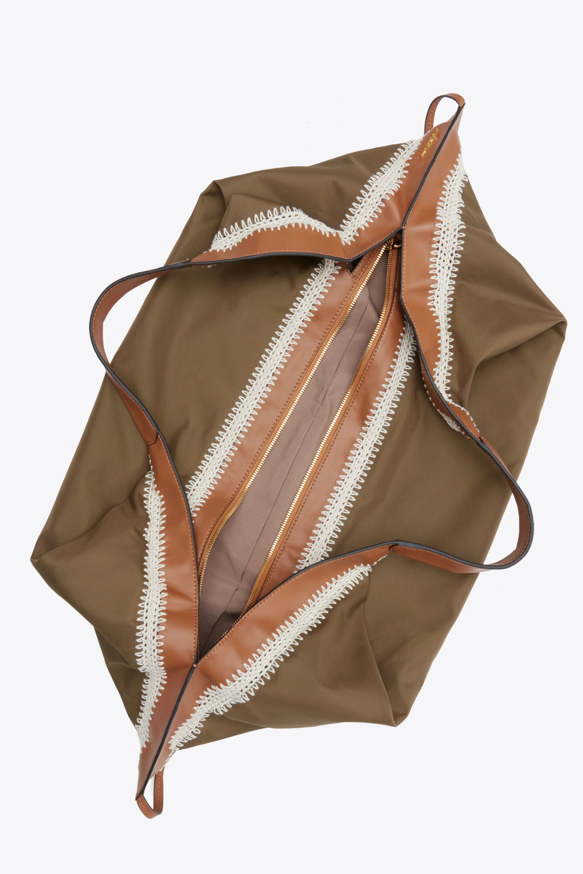 Nylon Luna Large Bag with Contrast Stitch - Image 5