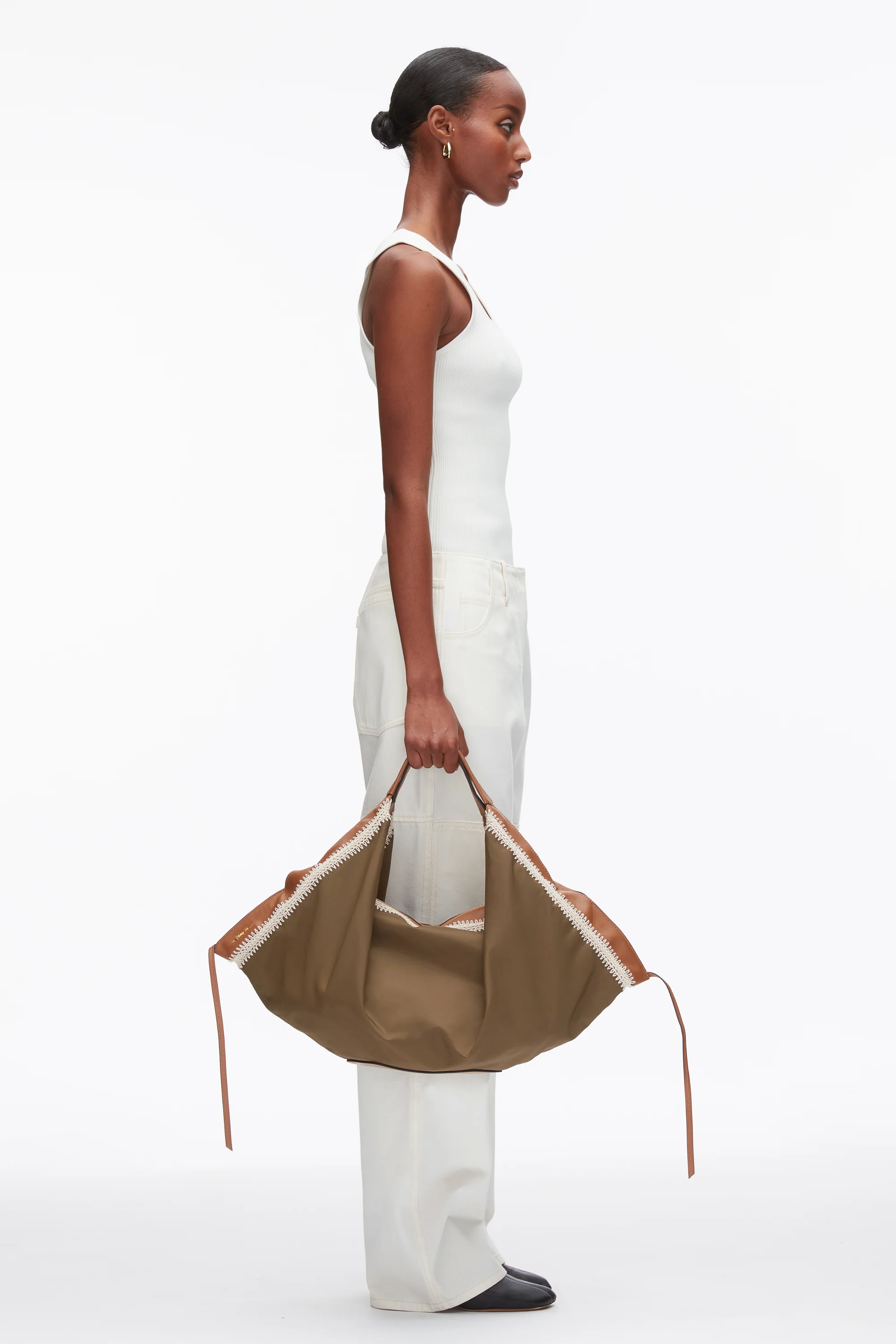 Nylon Luna Large Bag with Contrast Stitch - Image 7