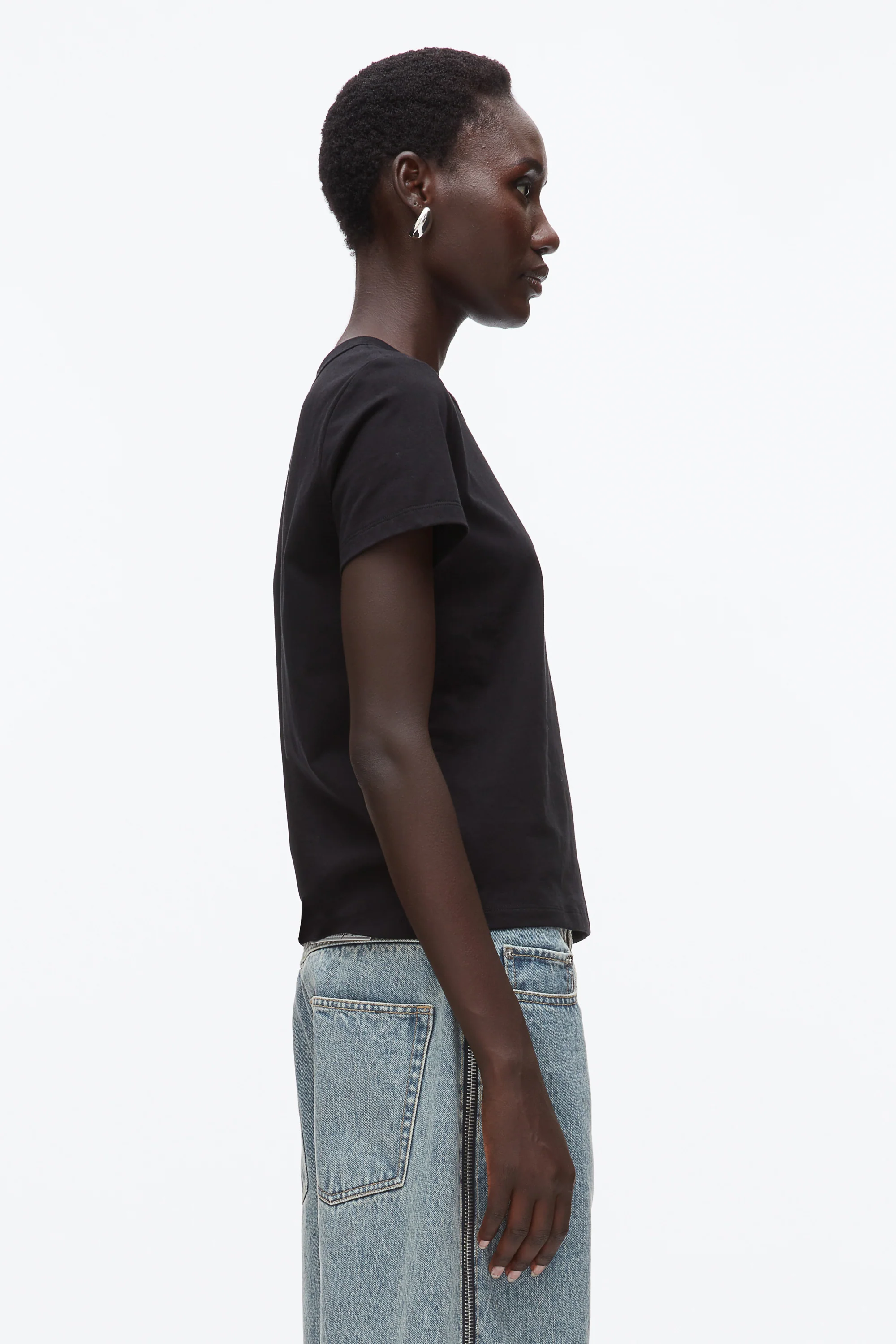 Flower Embroidery Merch Tee - Image 4