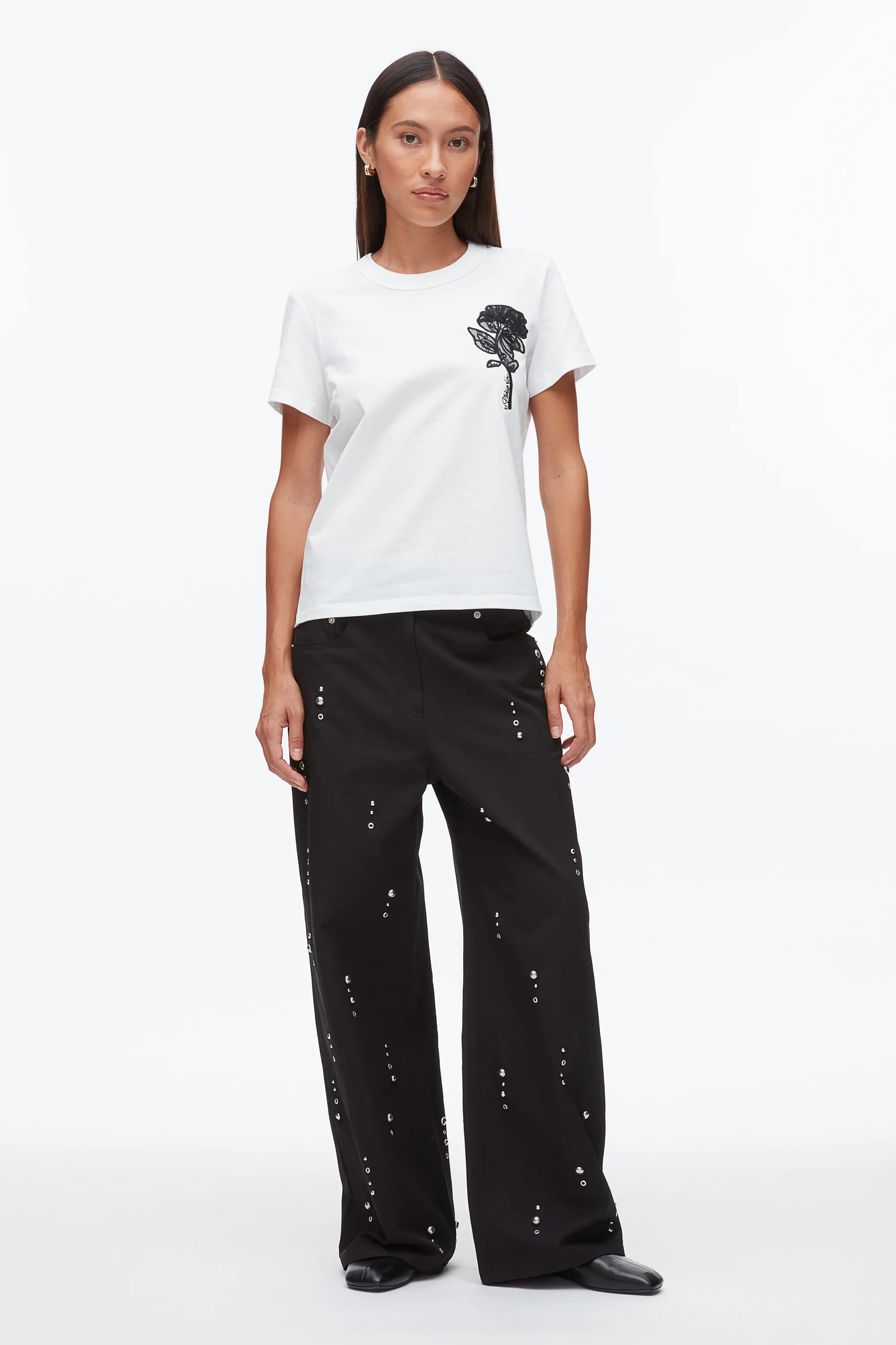 Flower Embroidery Merch Tee - Image 8