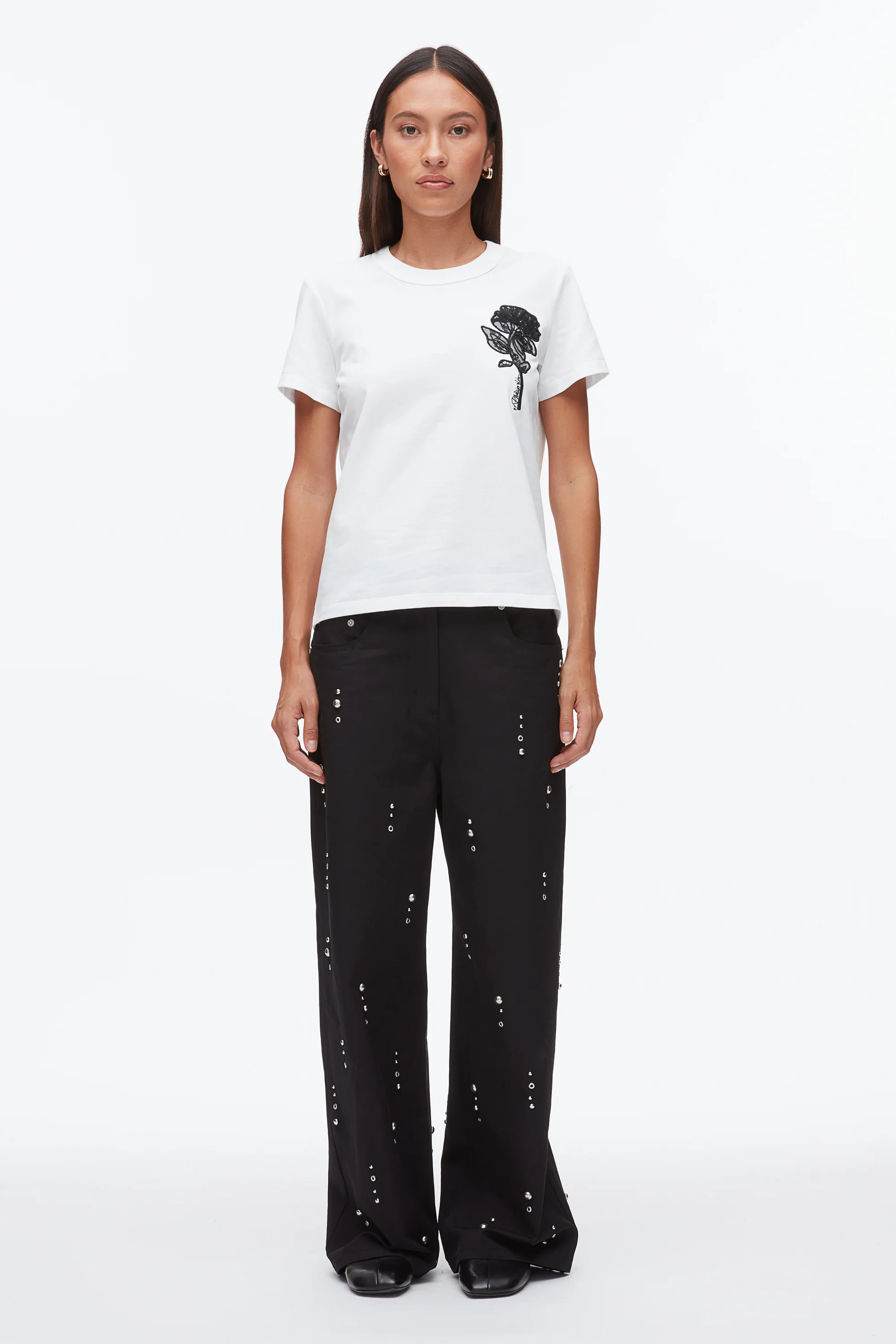 Flower Embroidery Merch Tee - Image 9