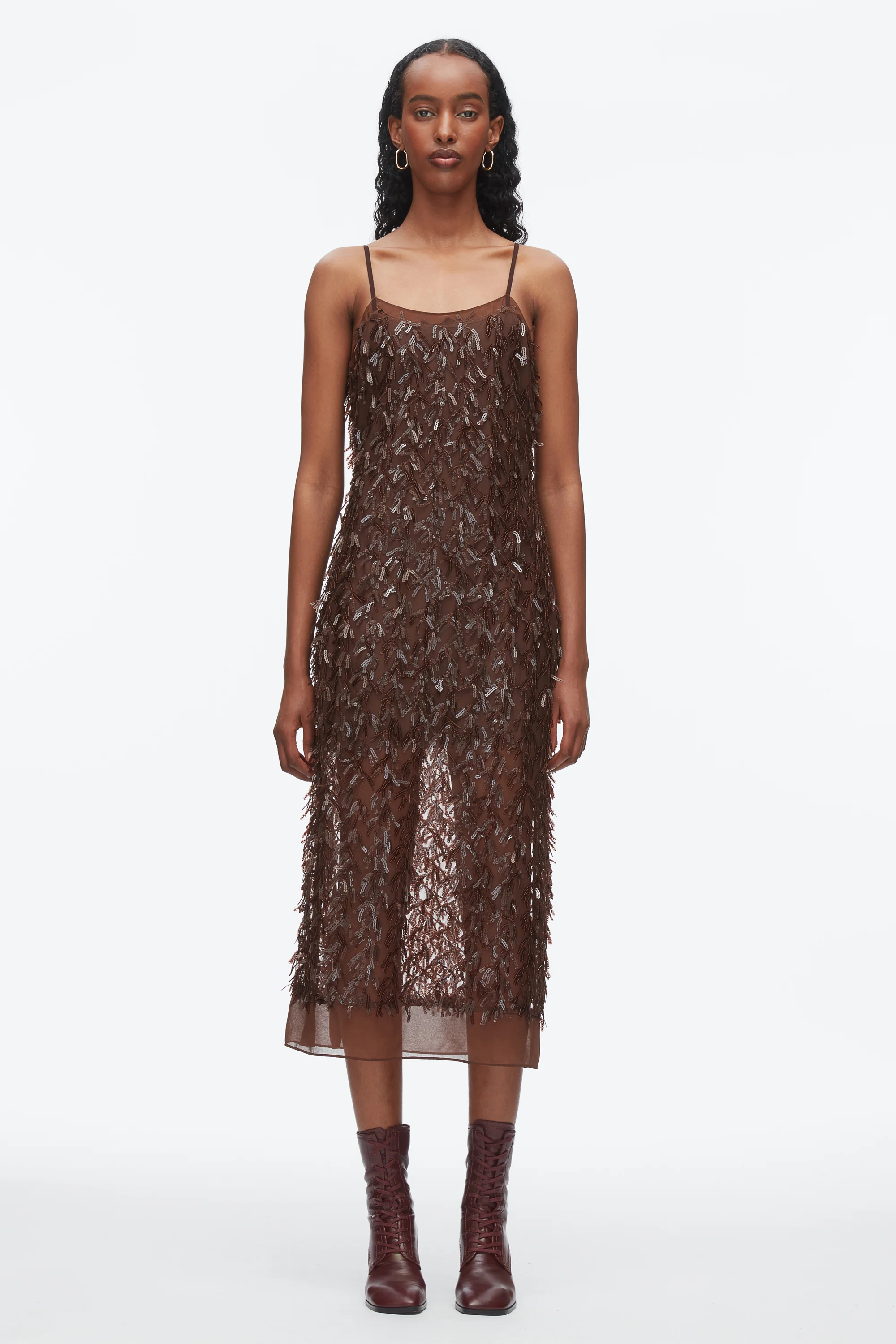 Fringe Sequins Slip Dress - Image 2