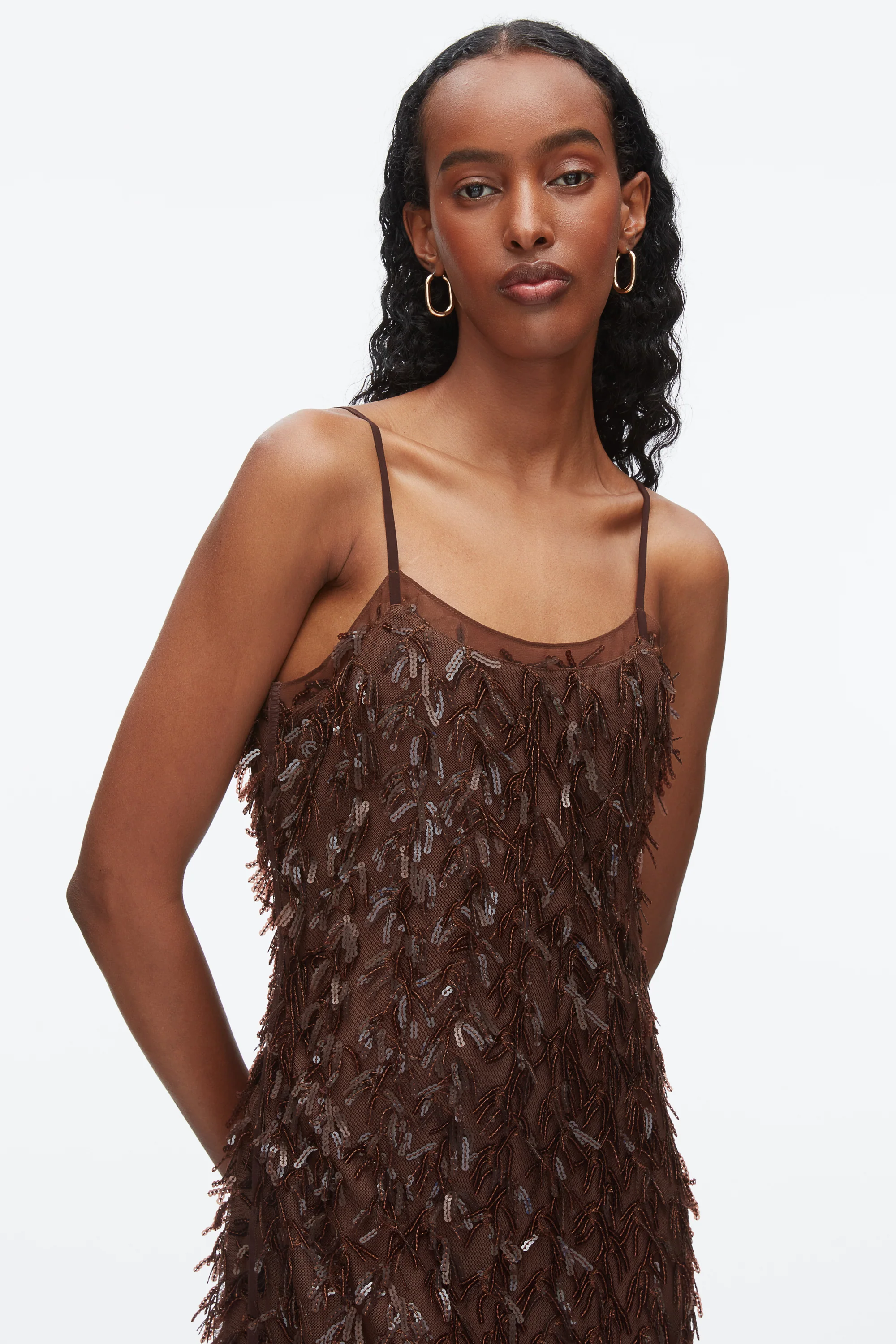 Fringe Sequins Slip Dress - Image 5