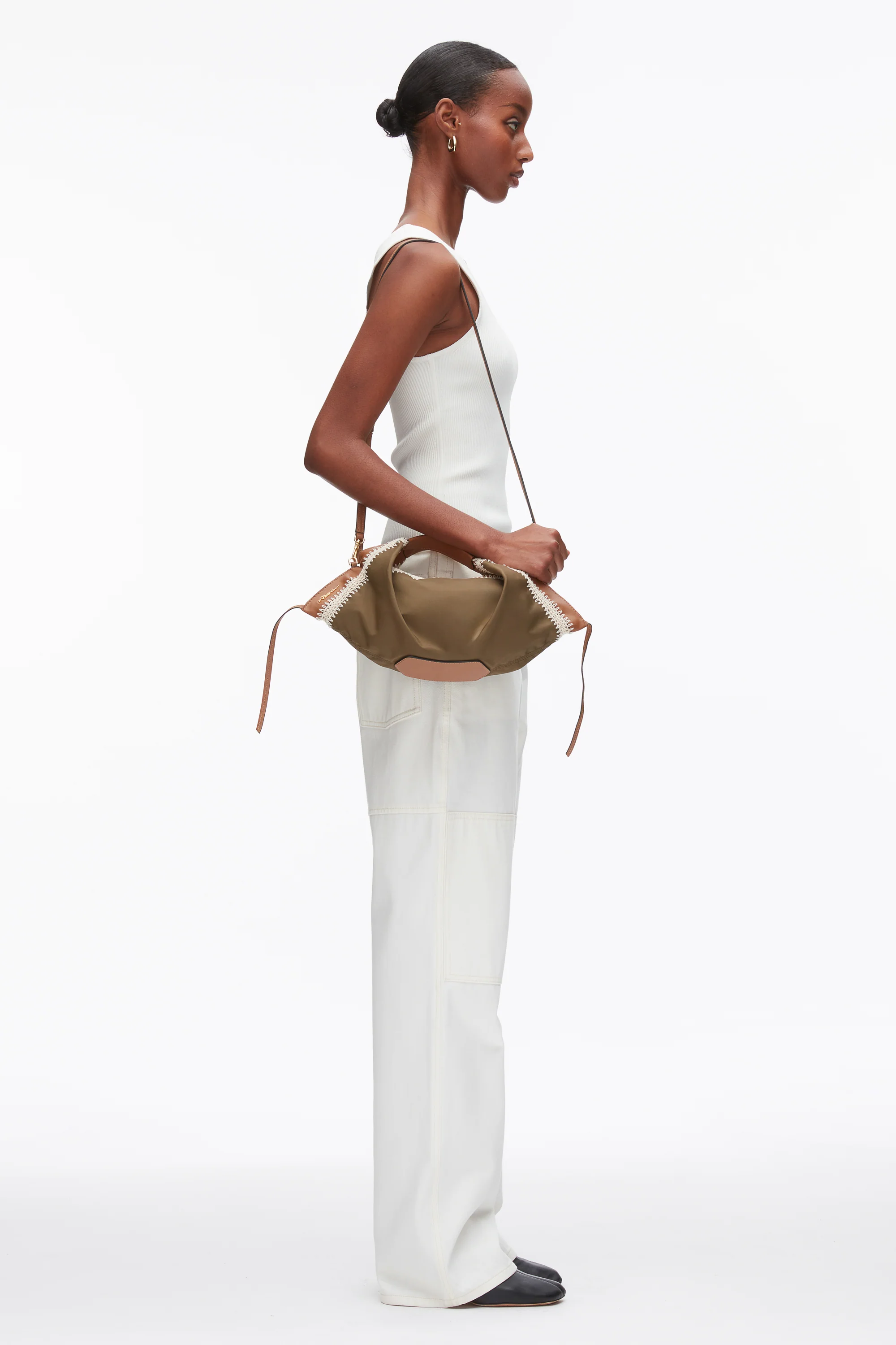 Nylon Luna Mini Bag with Contrast Stitch - Image 5