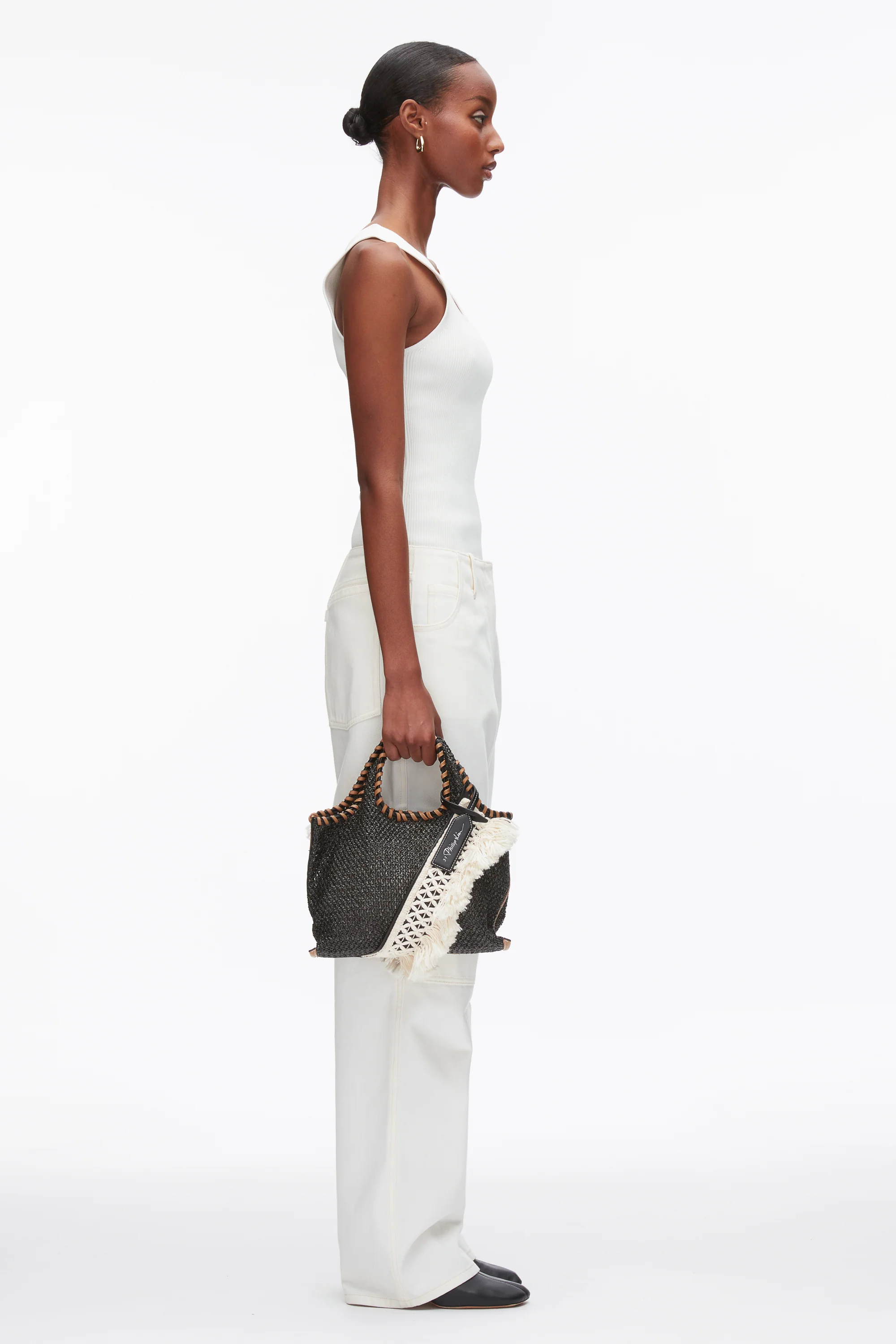 Raffia Fringe Mini Market Tote - Image 5