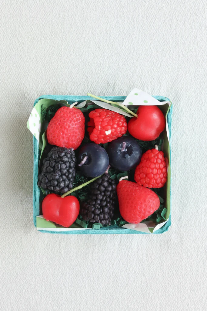Mixed Berry Beeswax Birthday Candles