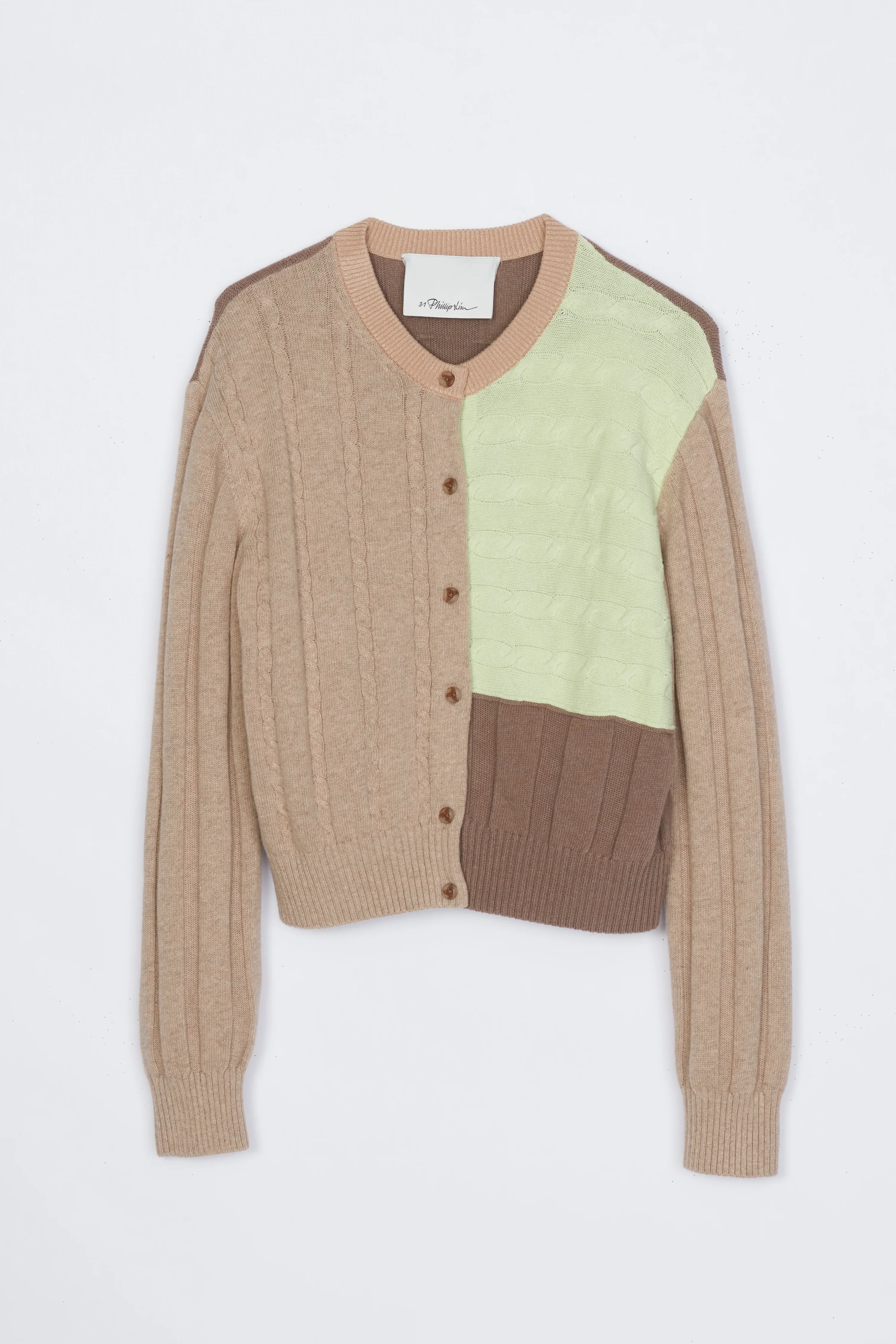 Mix Cable Crew Neck Cardigan - Image 8