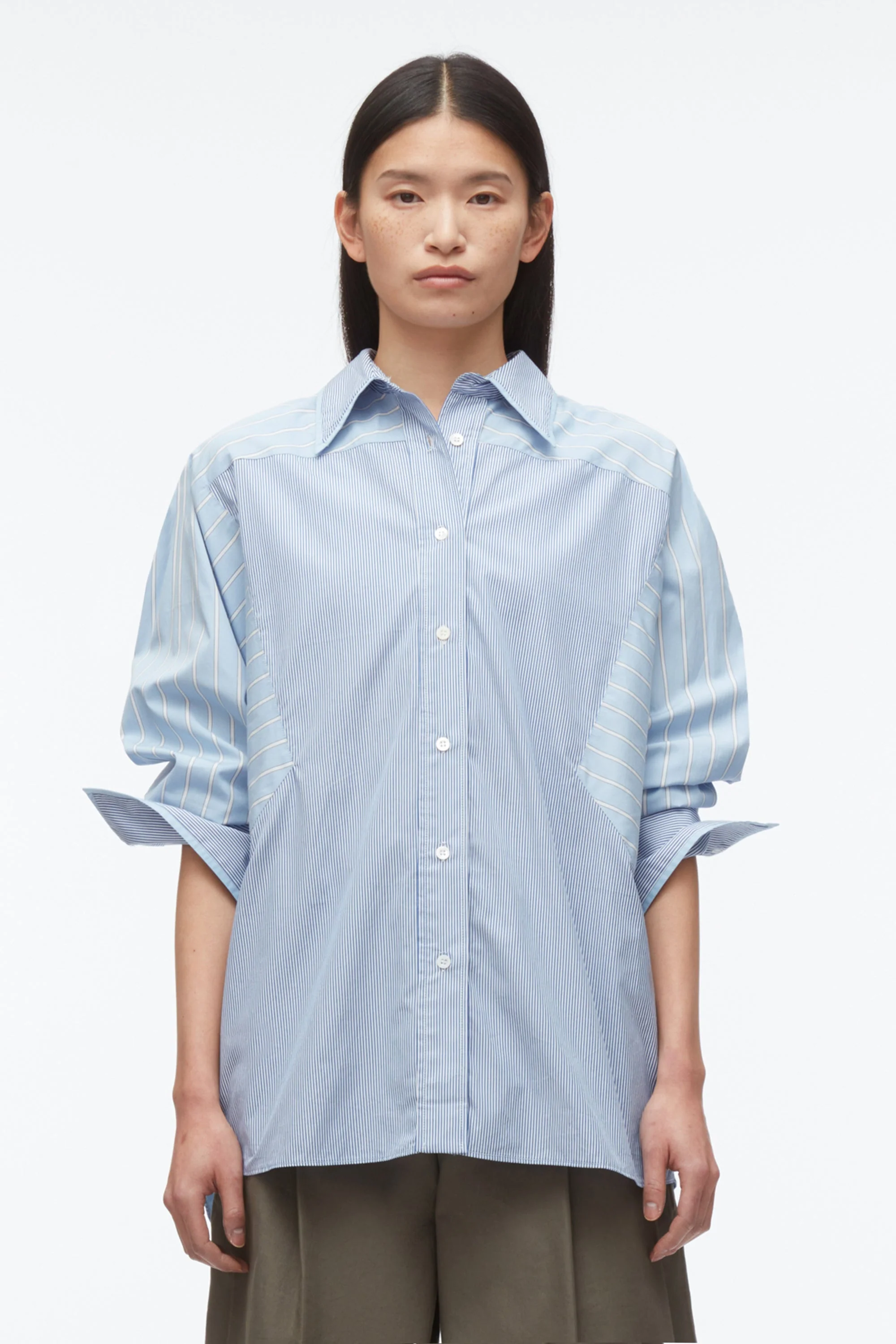 Mixed Stripe Oversized Shirt - Image 2