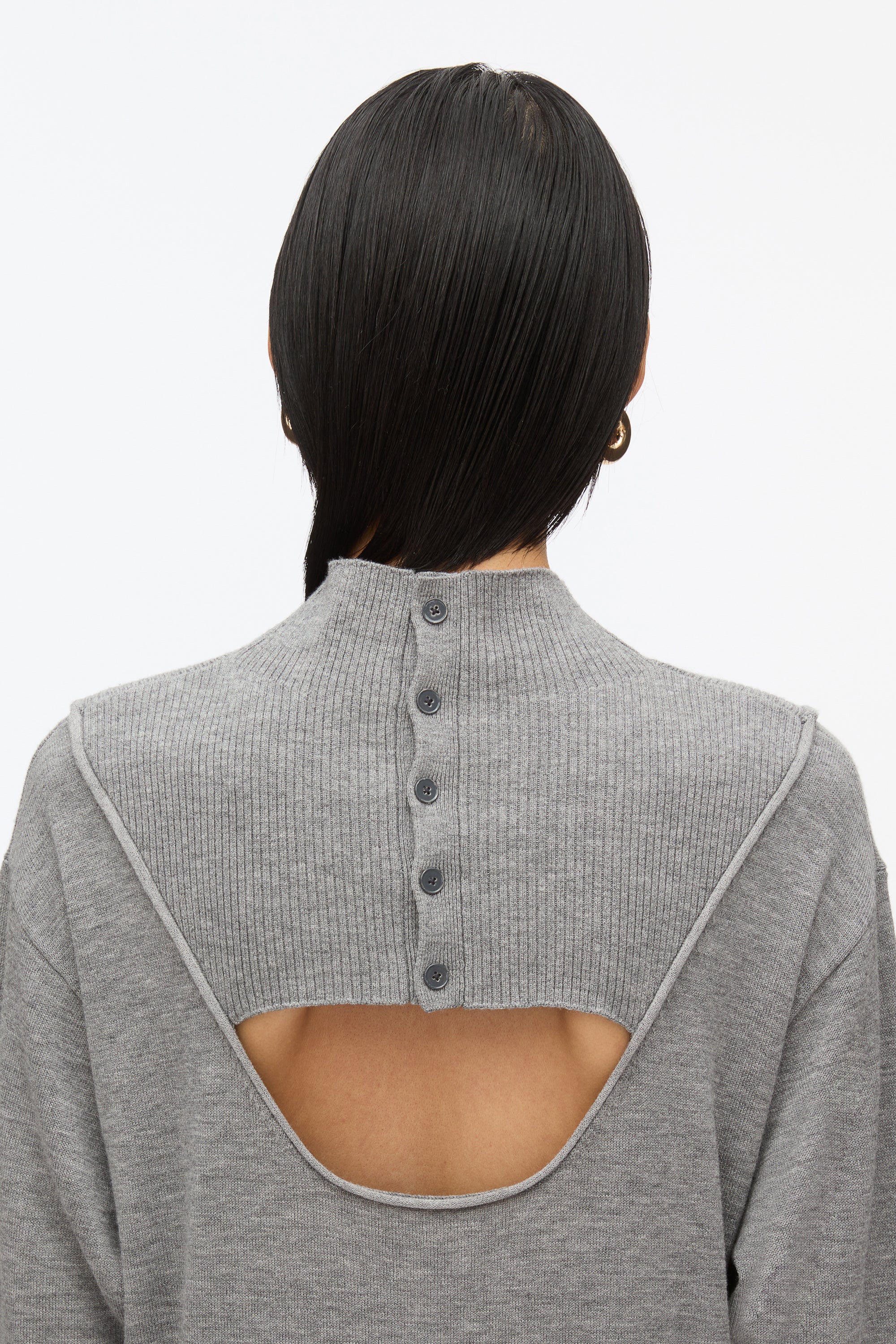 Mockneck Knit Dress with Lace Inlay - Image 11