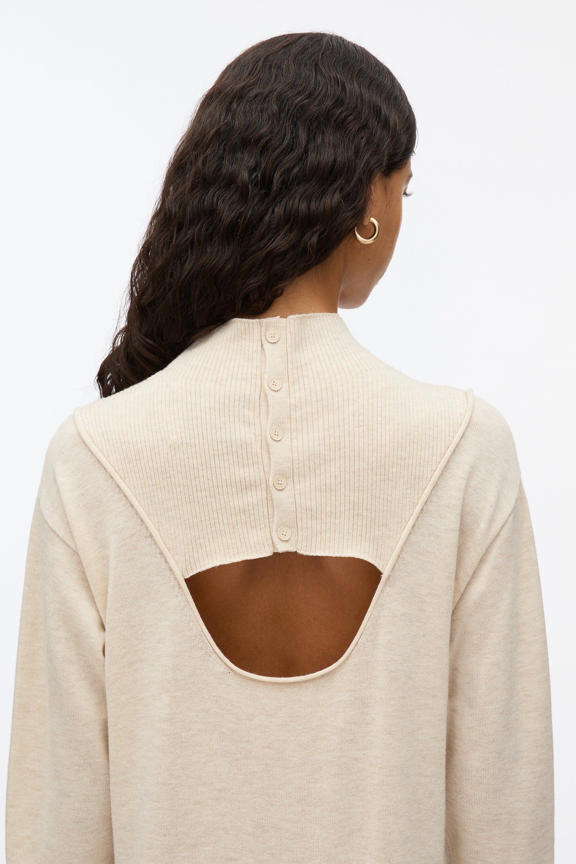 Mockneck Knit Dress with Lace Inlay - Image 15