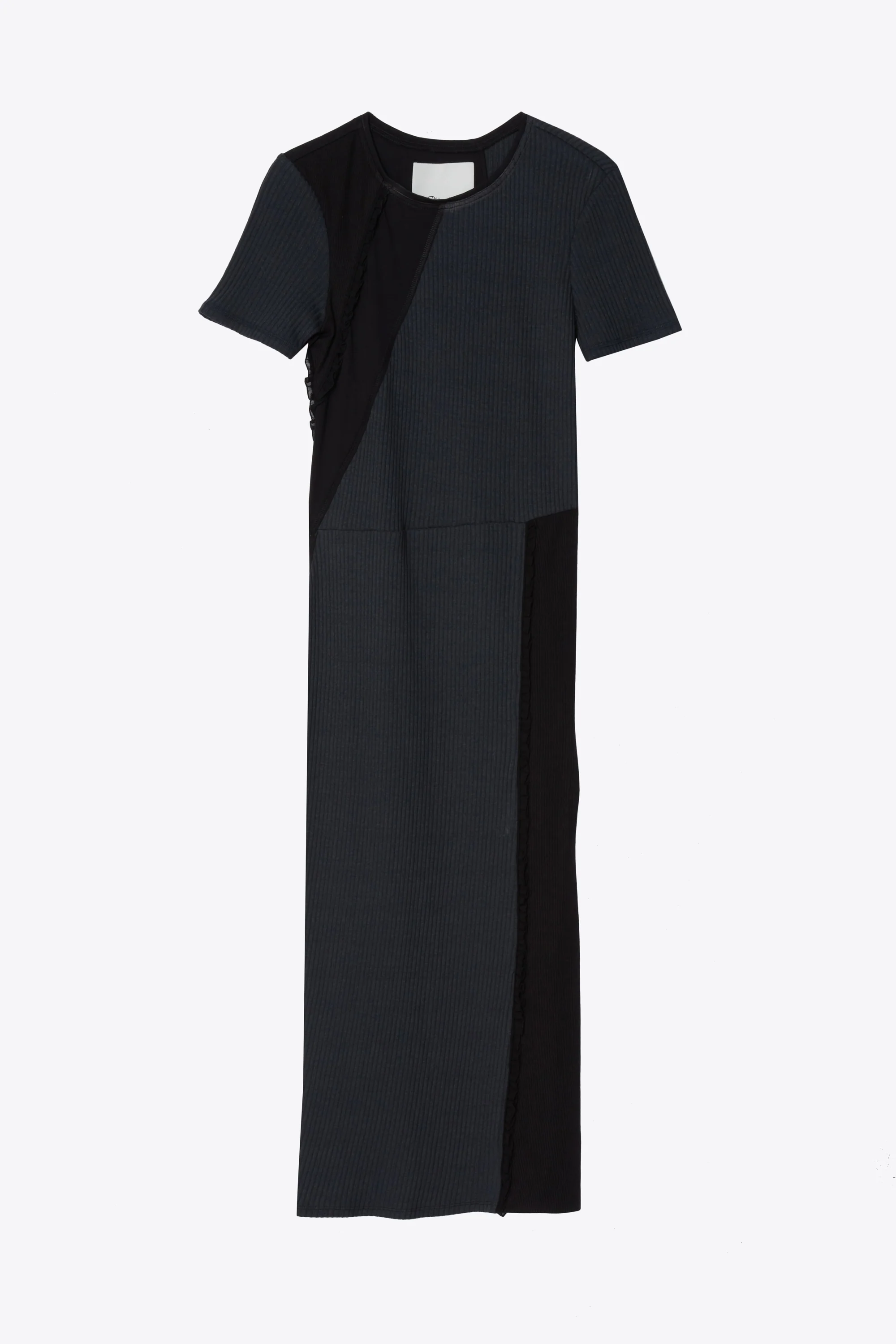 Multi Rib Short Sleeve Combo T-Shirt Dress