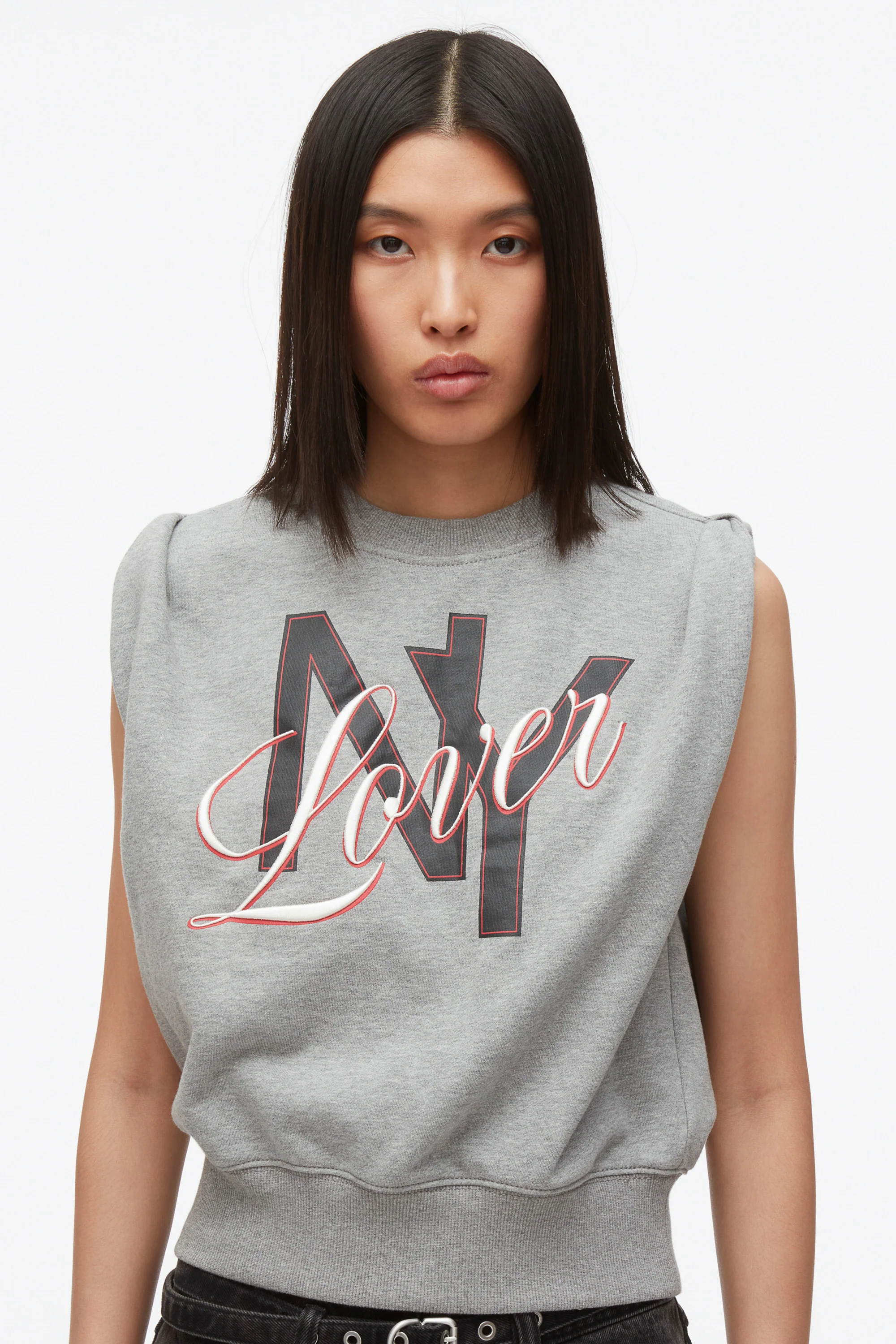 NY Lover Sleeveless Cropped Sweatshirt - Image 10