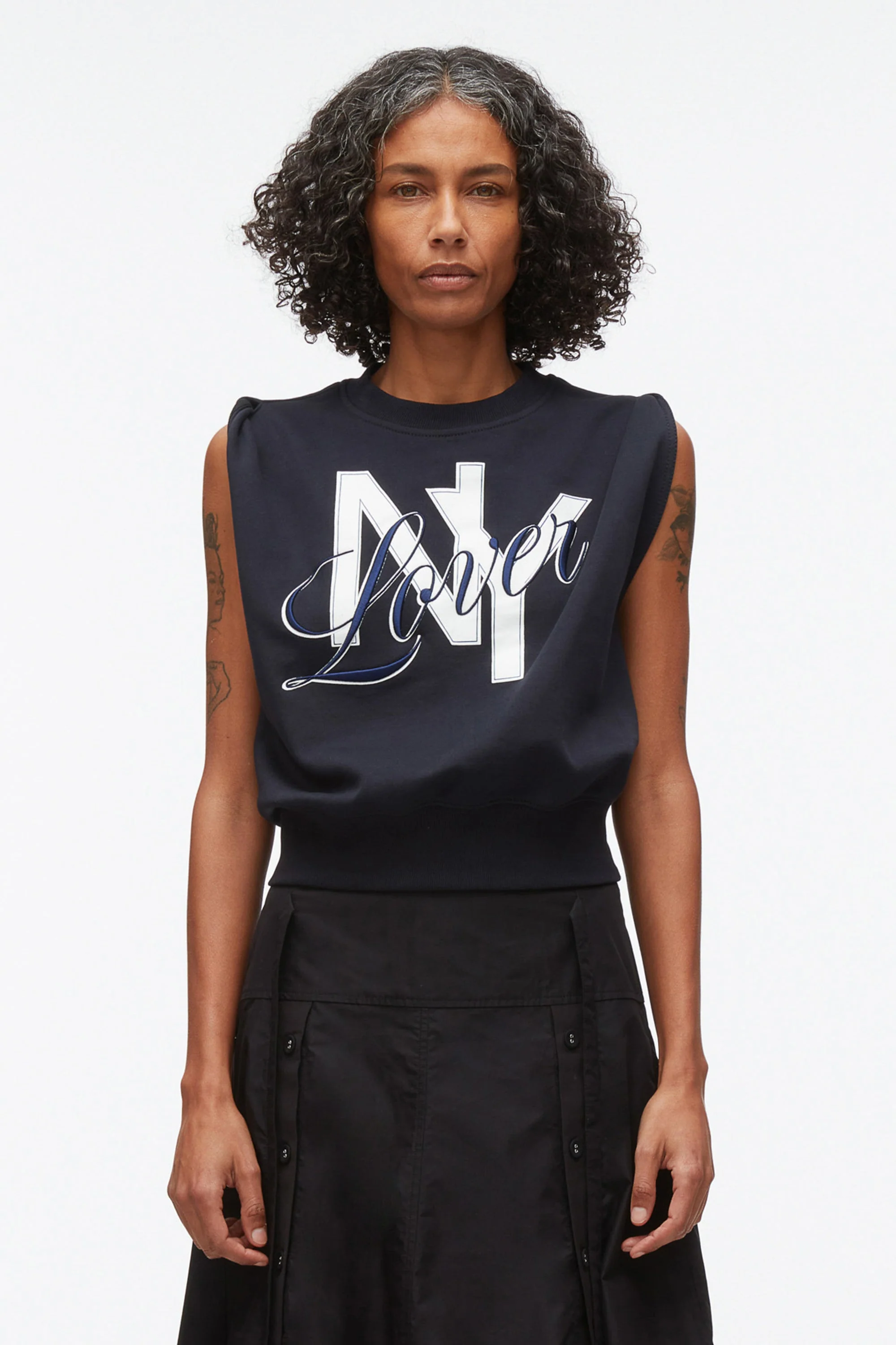 NY Lover Sleeveless Cropped Sweatshirt - Image 2