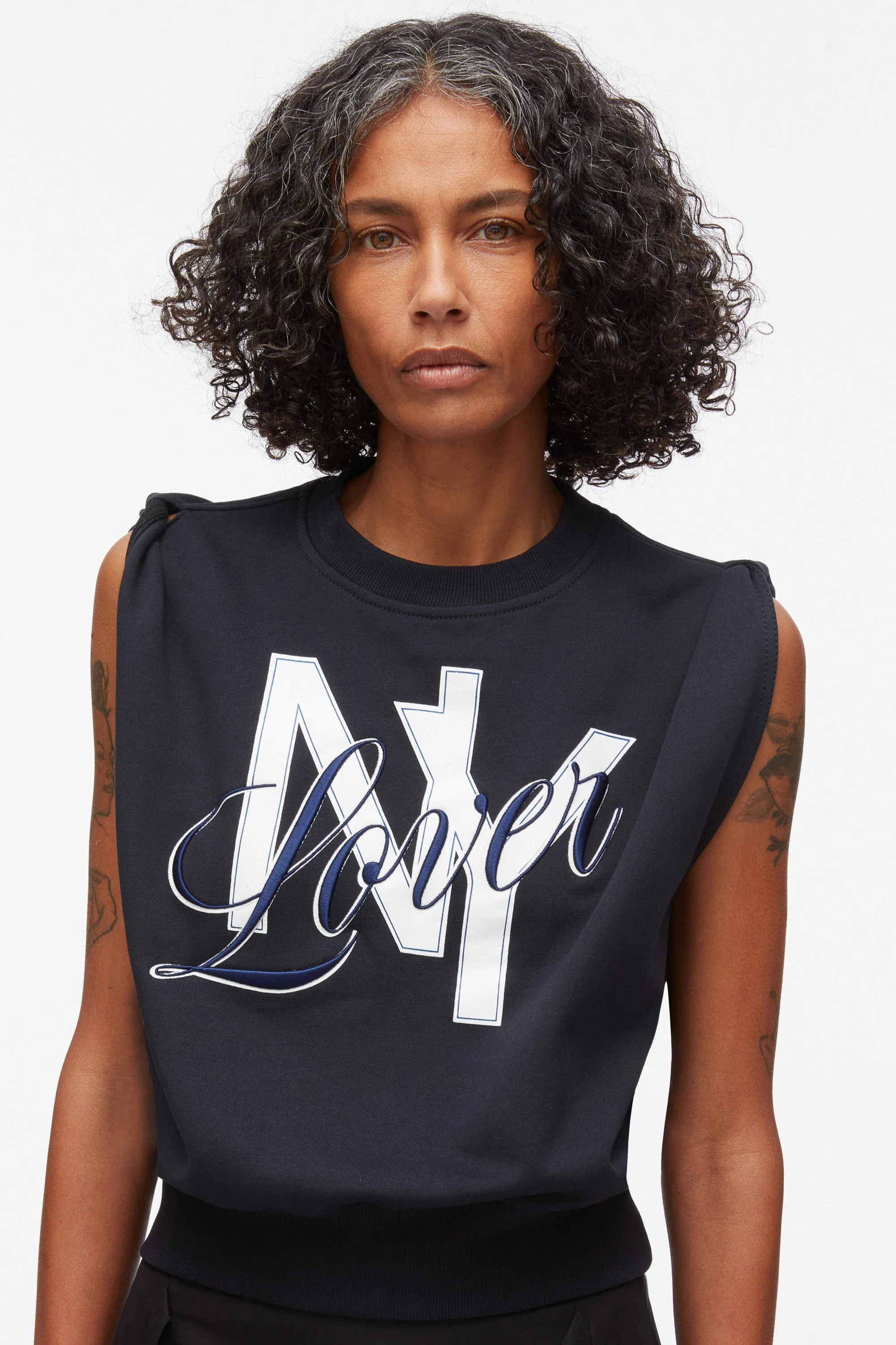 NY Lover Sleeveless Cropped Sweatshirt - Image 5