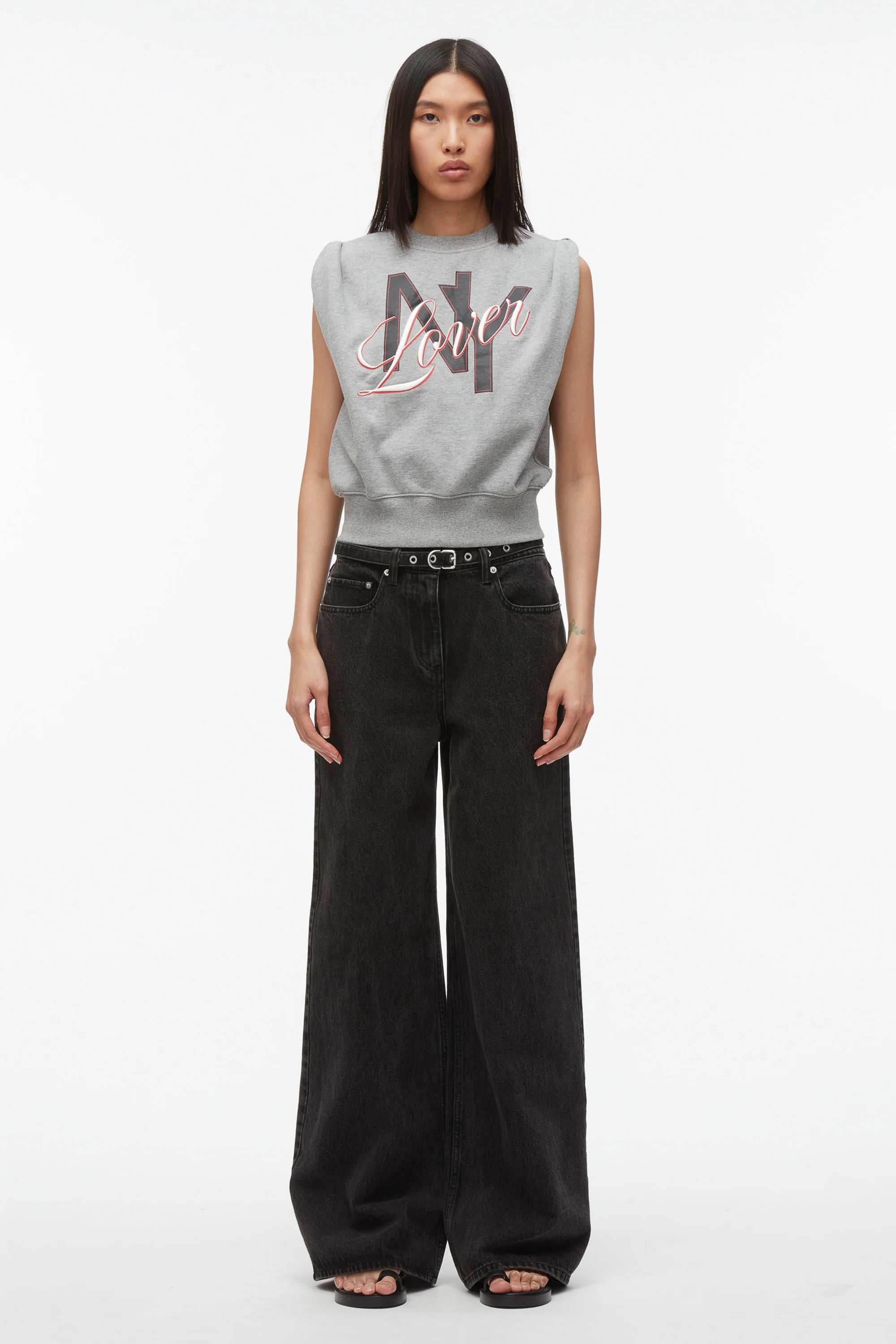 NY Lover Sleeveless Cropped Sweatshirt - Image 6