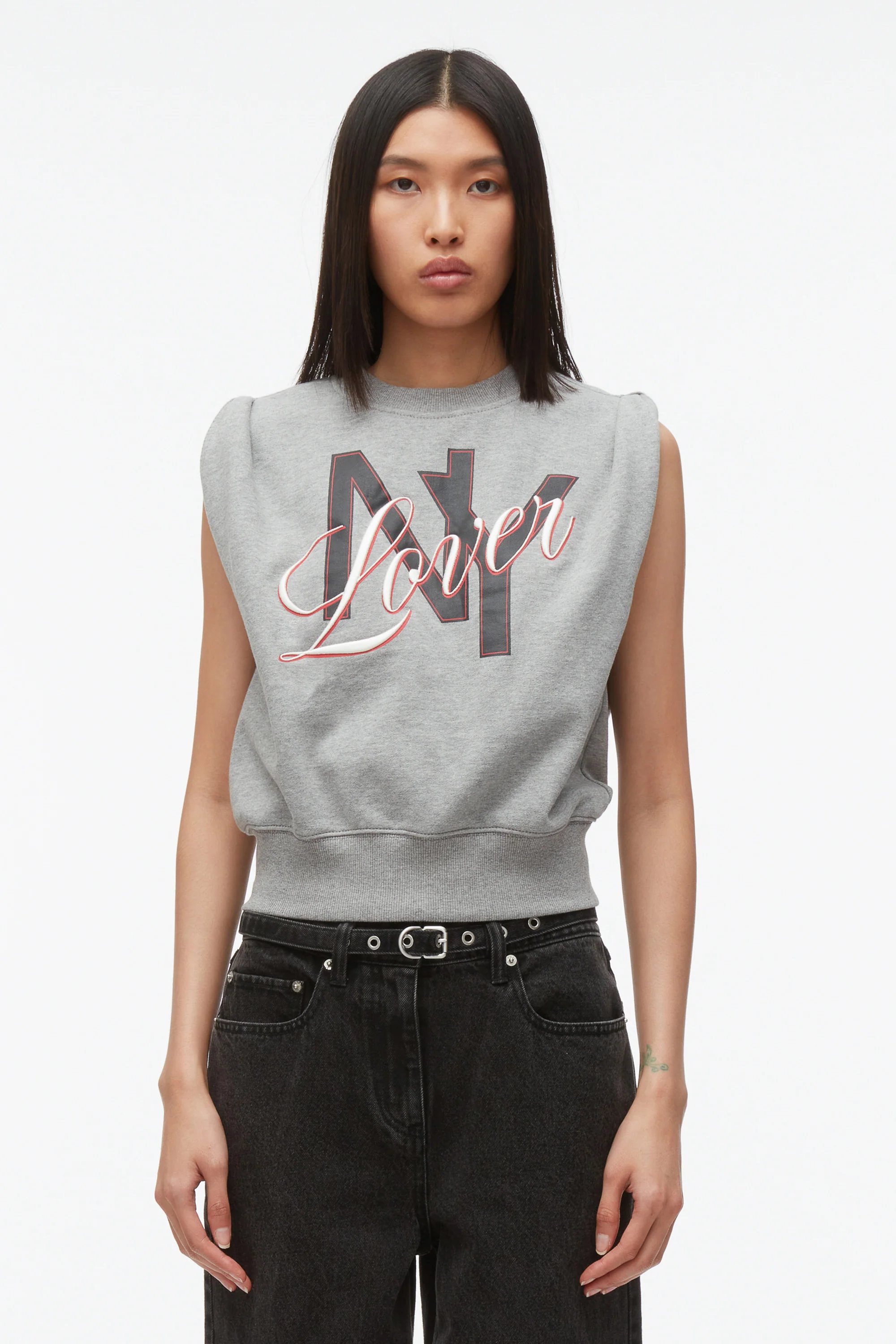 NY Lover Sleeveless Cropped Sweatshirt - Image 7