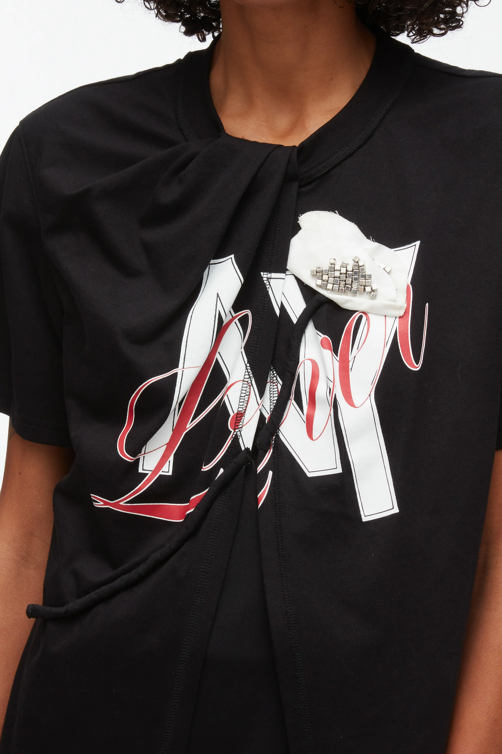NY Lover Sliced Tee with Poppy Embroidery - Image 5
