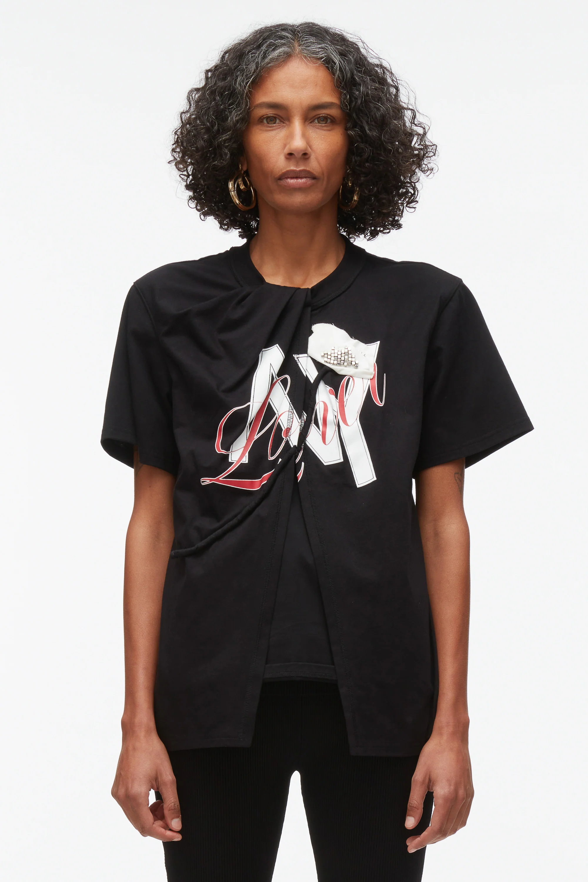 NY Lover Sliced Tee with Poppy Embroidery - Image 2