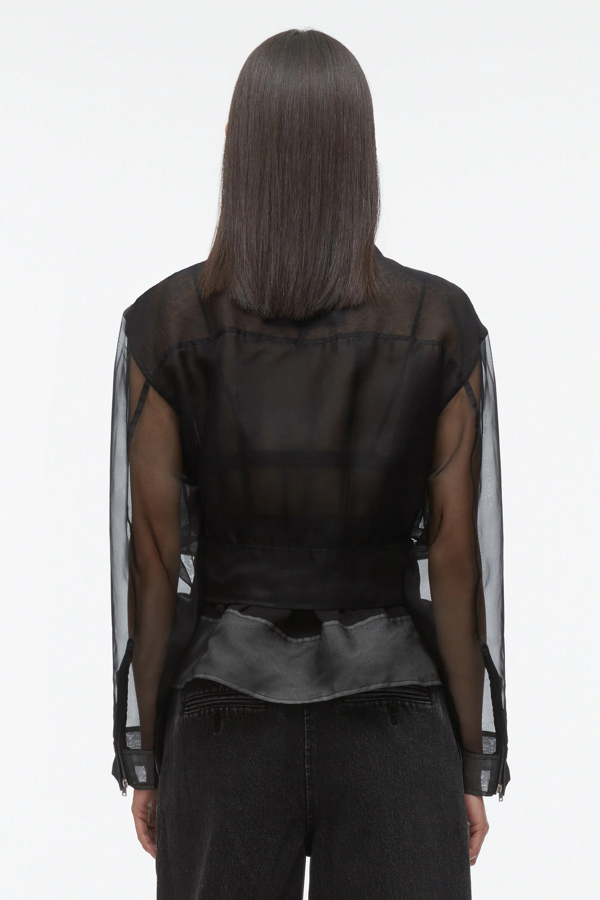Organza Belted Flounce Utility Jacket - Image 10