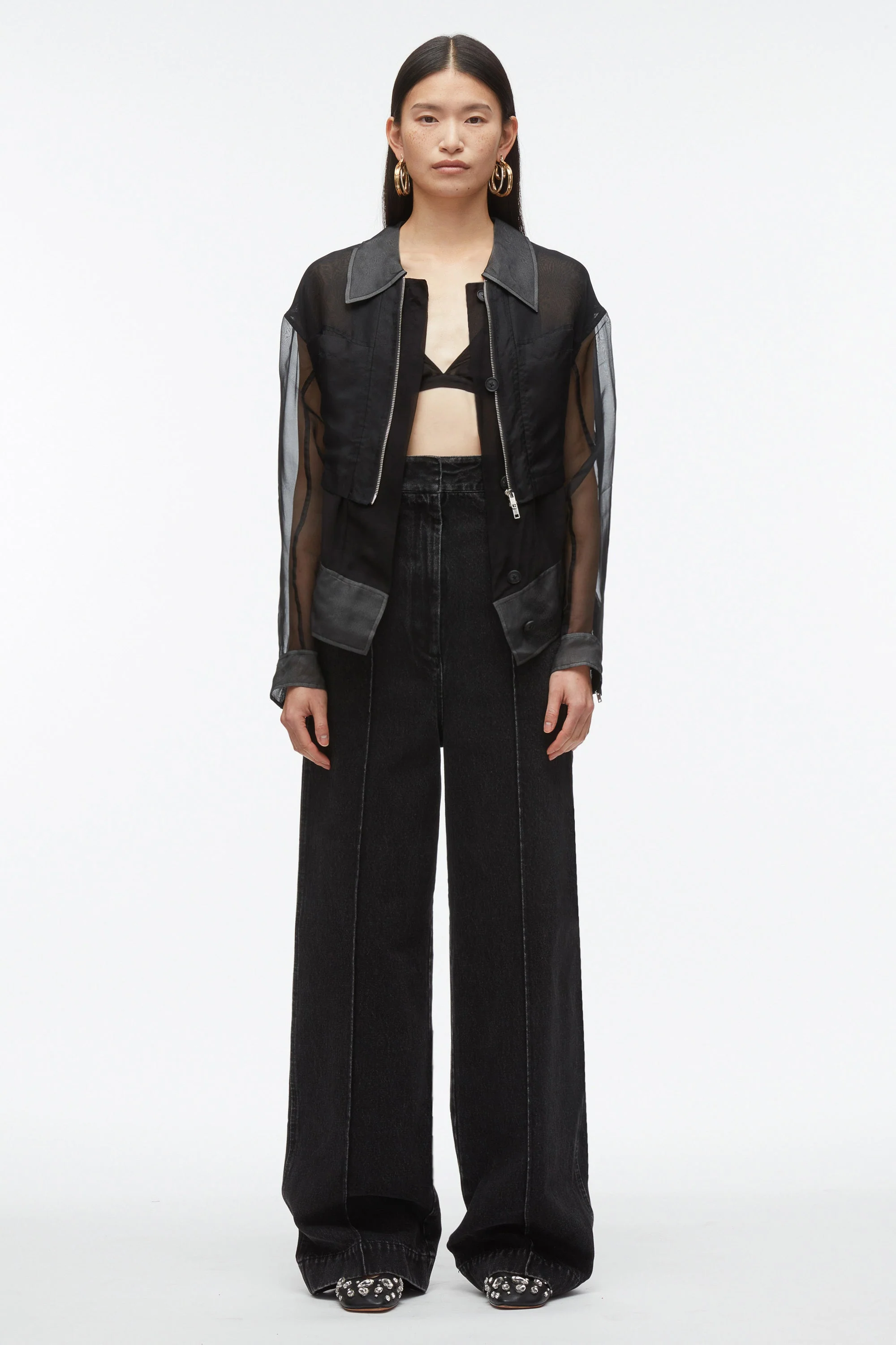 Organza Belted Flounce Utility Jacket - Image 12