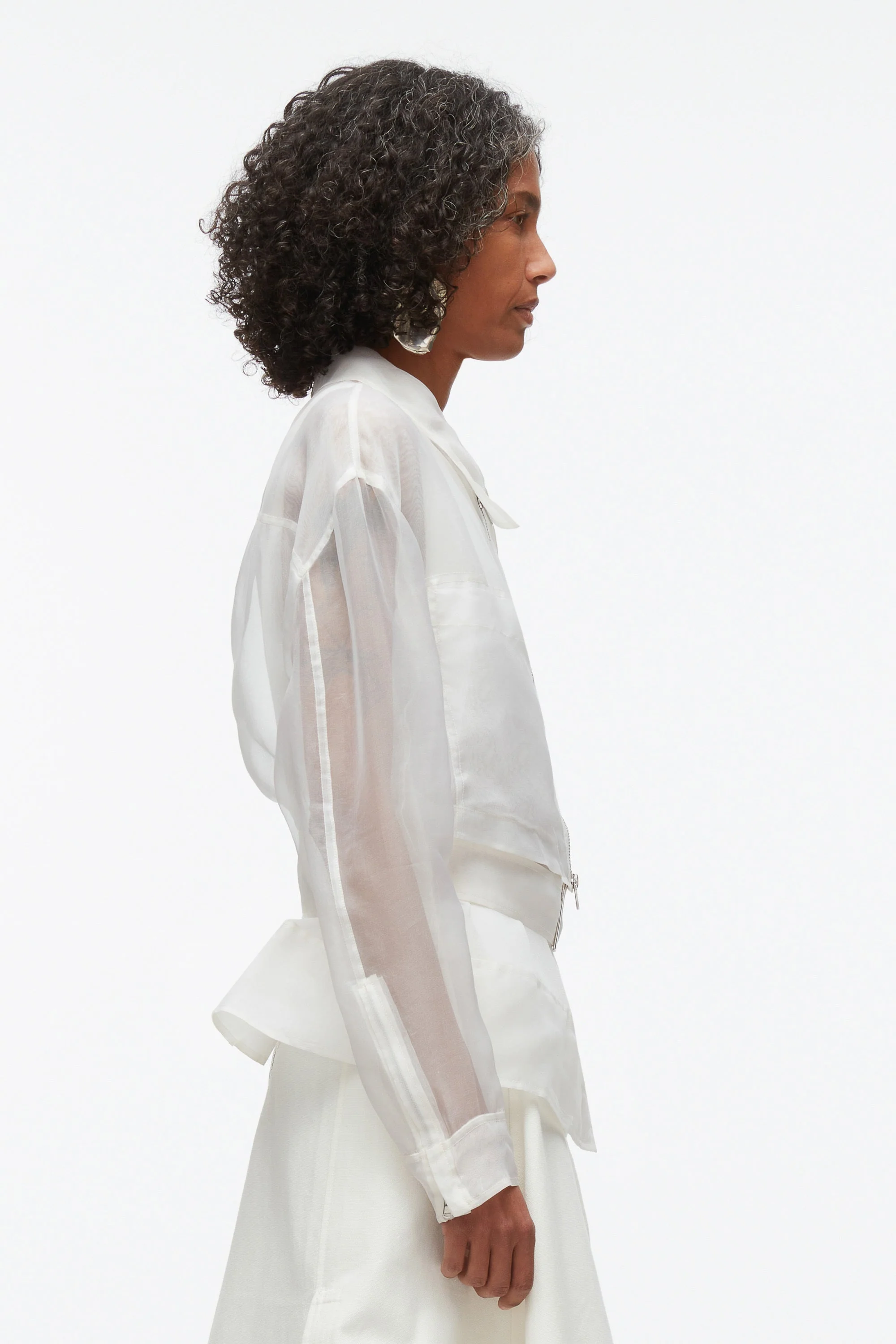 Organza Belted Flounce Utility Jacket - Image 4