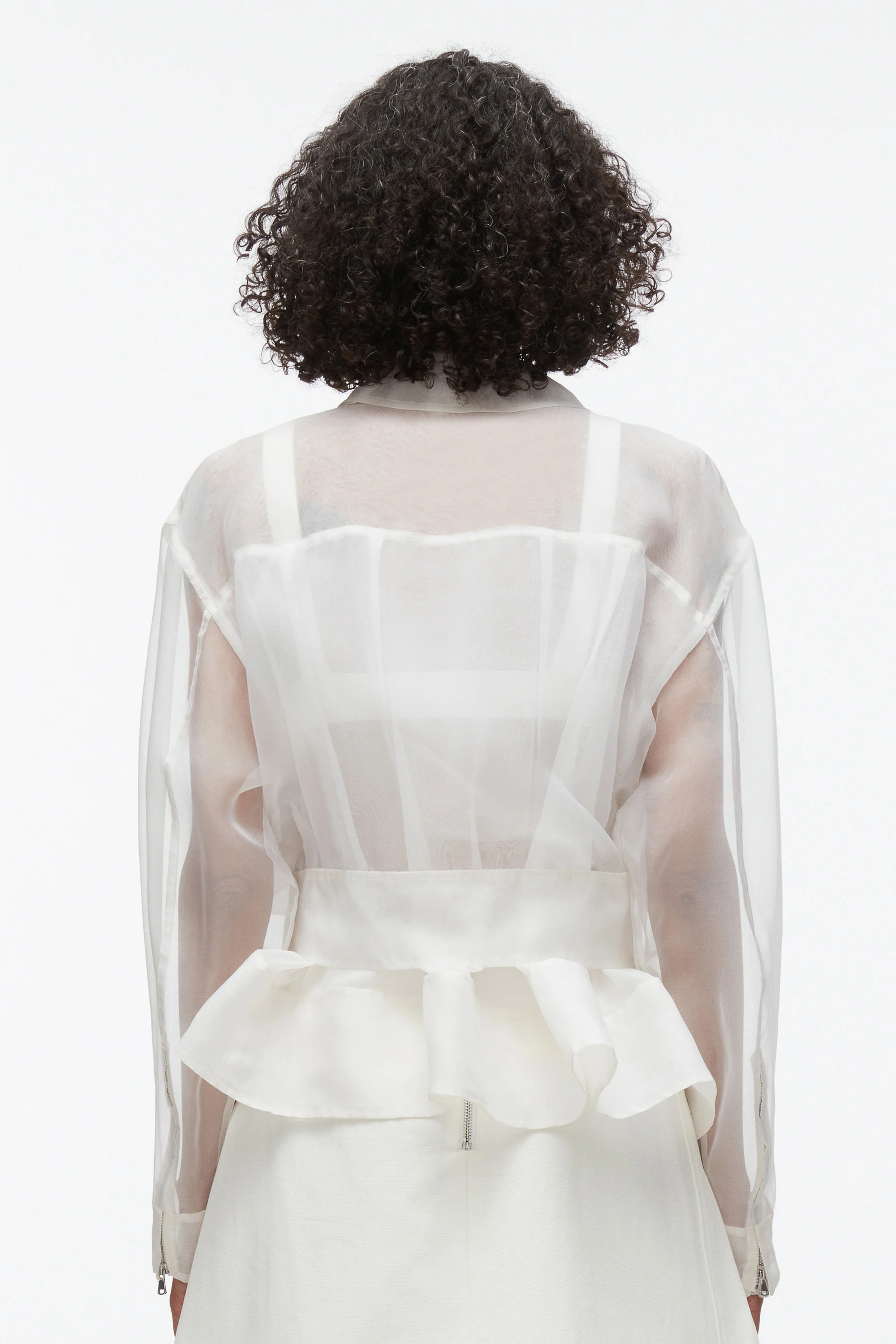Organza Belted Flounce Utility Jacket - Image 5